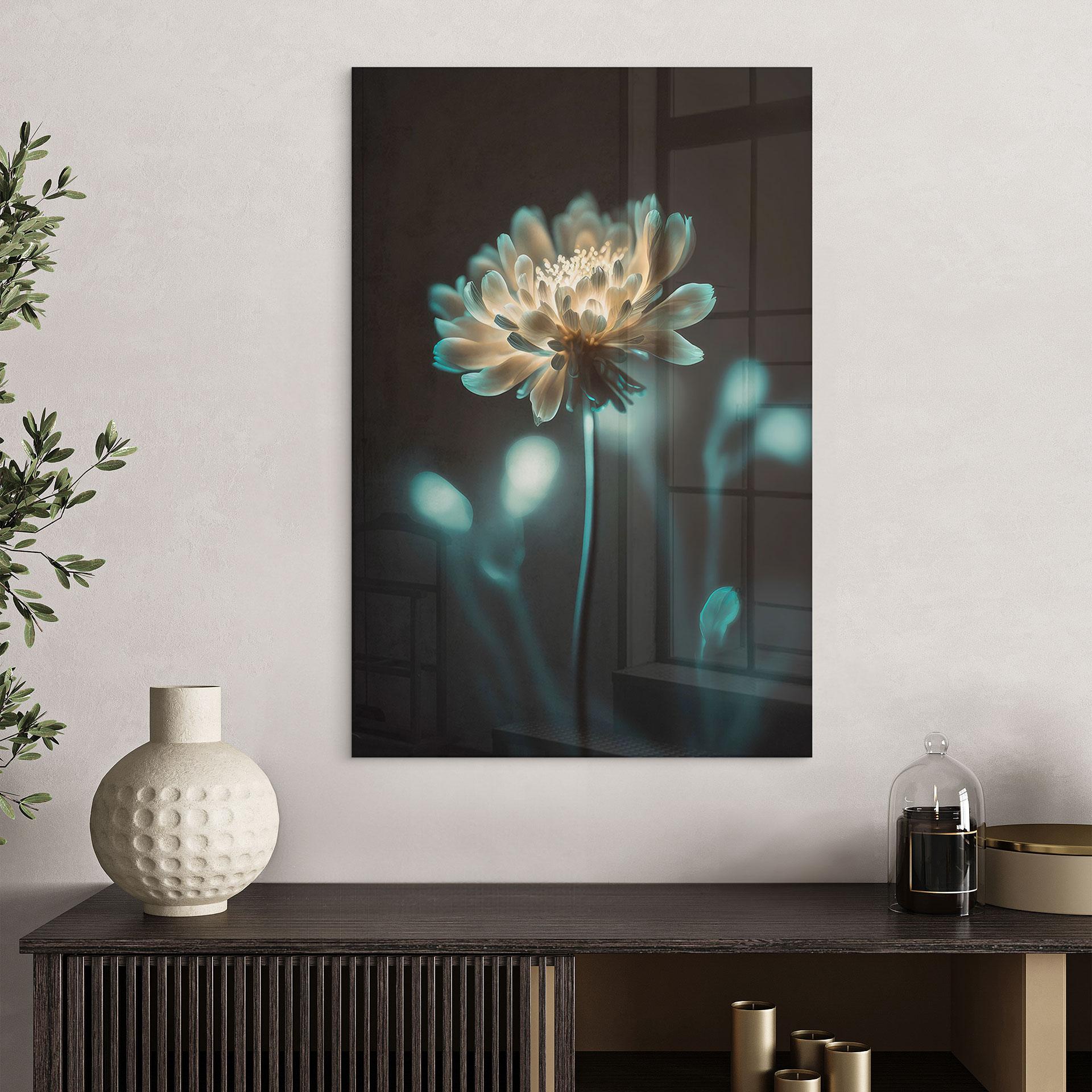 Akrylbillede Lysende blomsterhjerte - Treechild