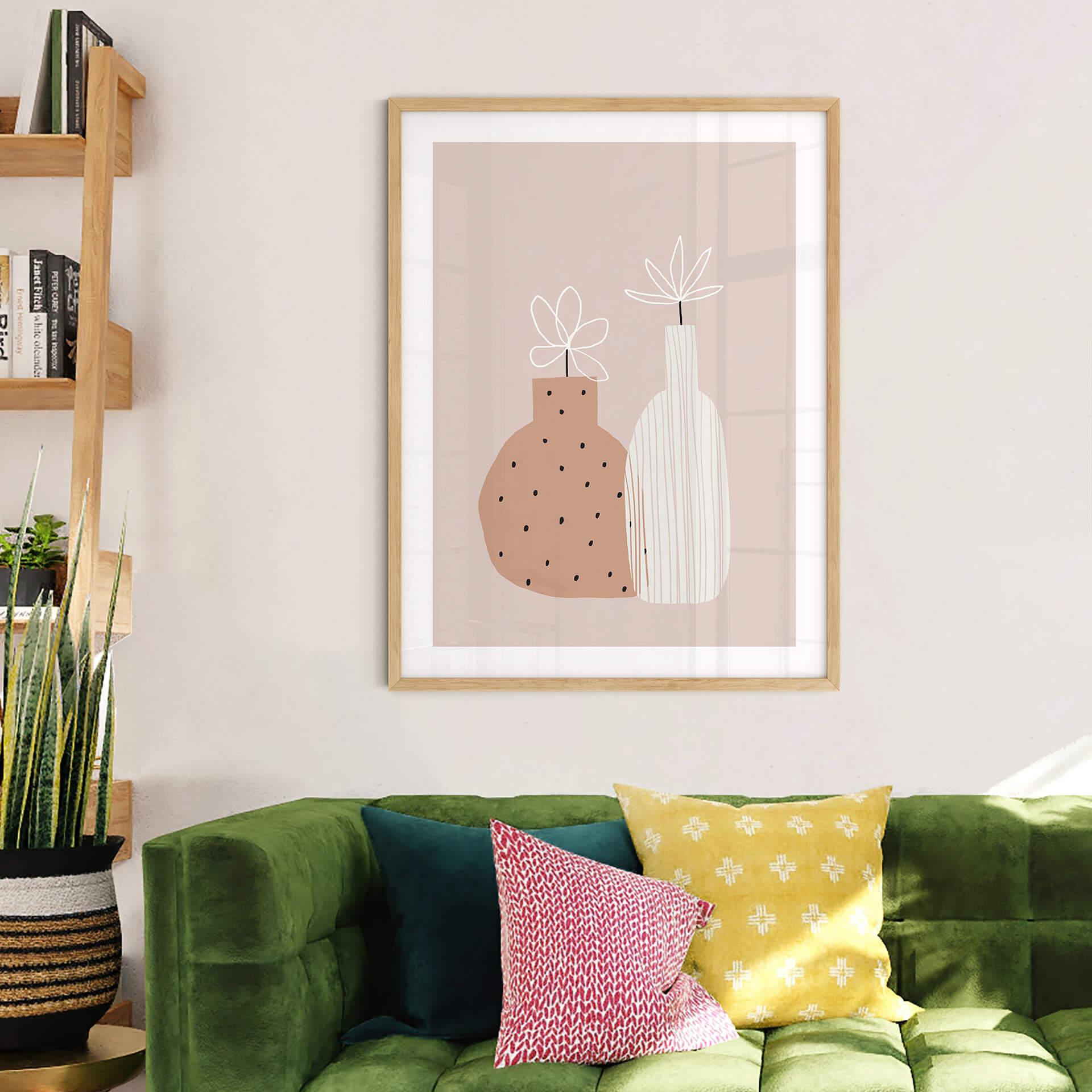 Poster Miuus Studio - Abstracte Vazen met Bloemen