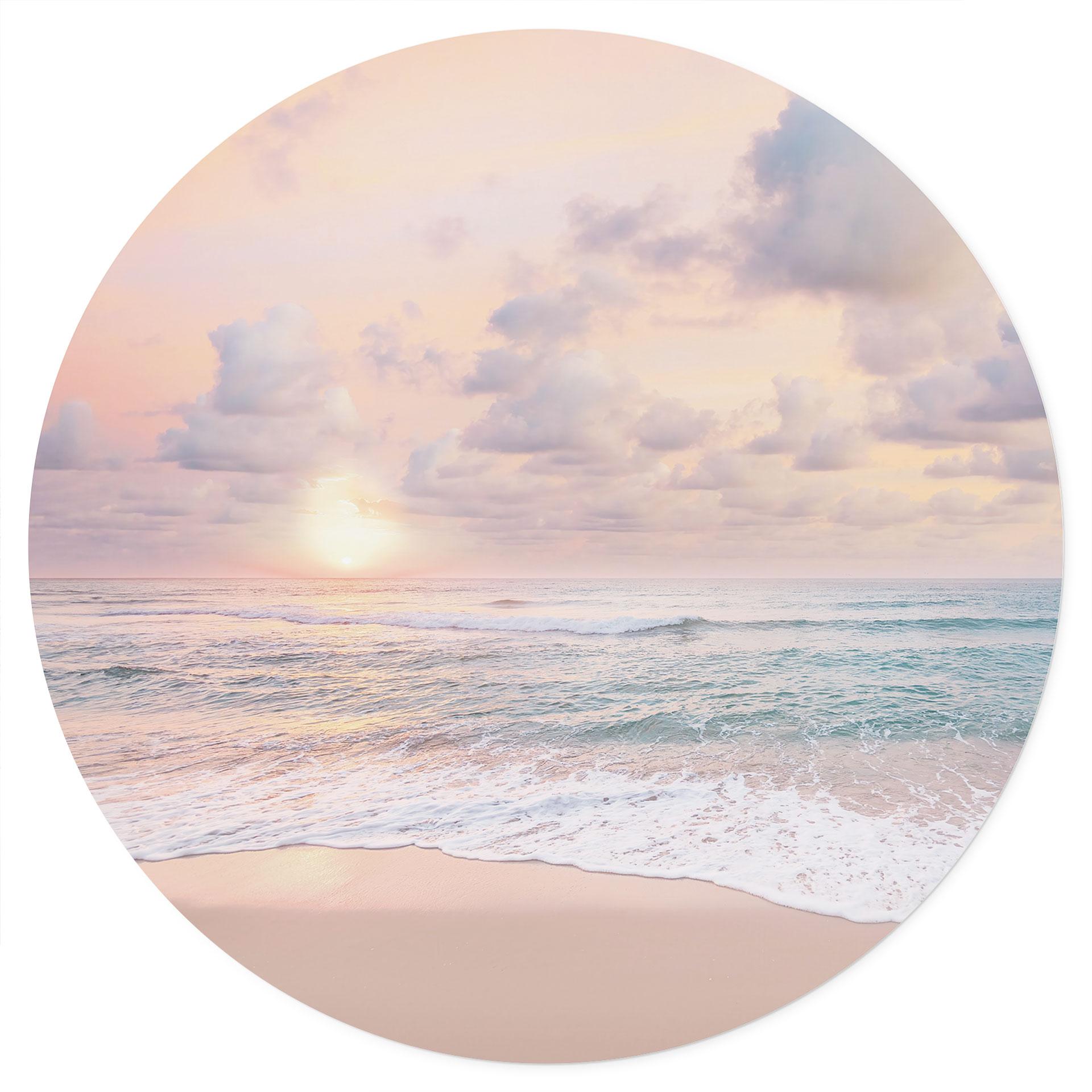 Vinilo decorativo puesta de sol sobre playa y mar - Sisi & Seb - Redondo