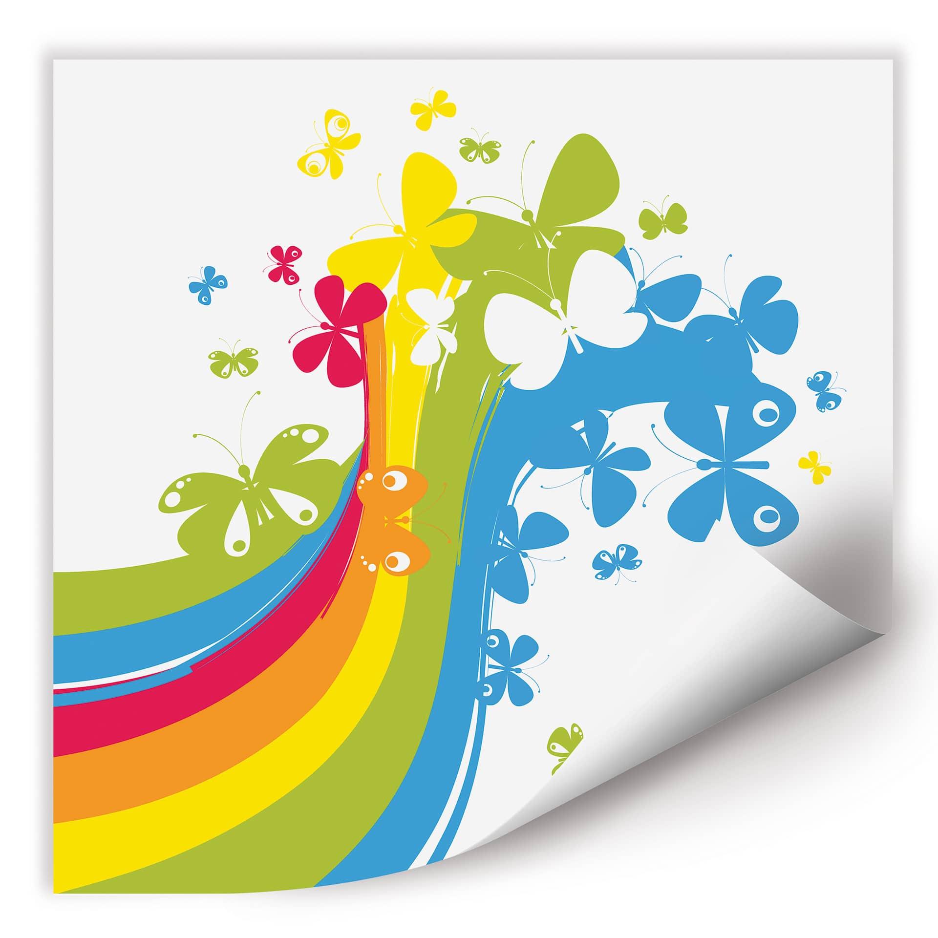 Poster autocollant - W - Arc-en-Ciel de Papillons