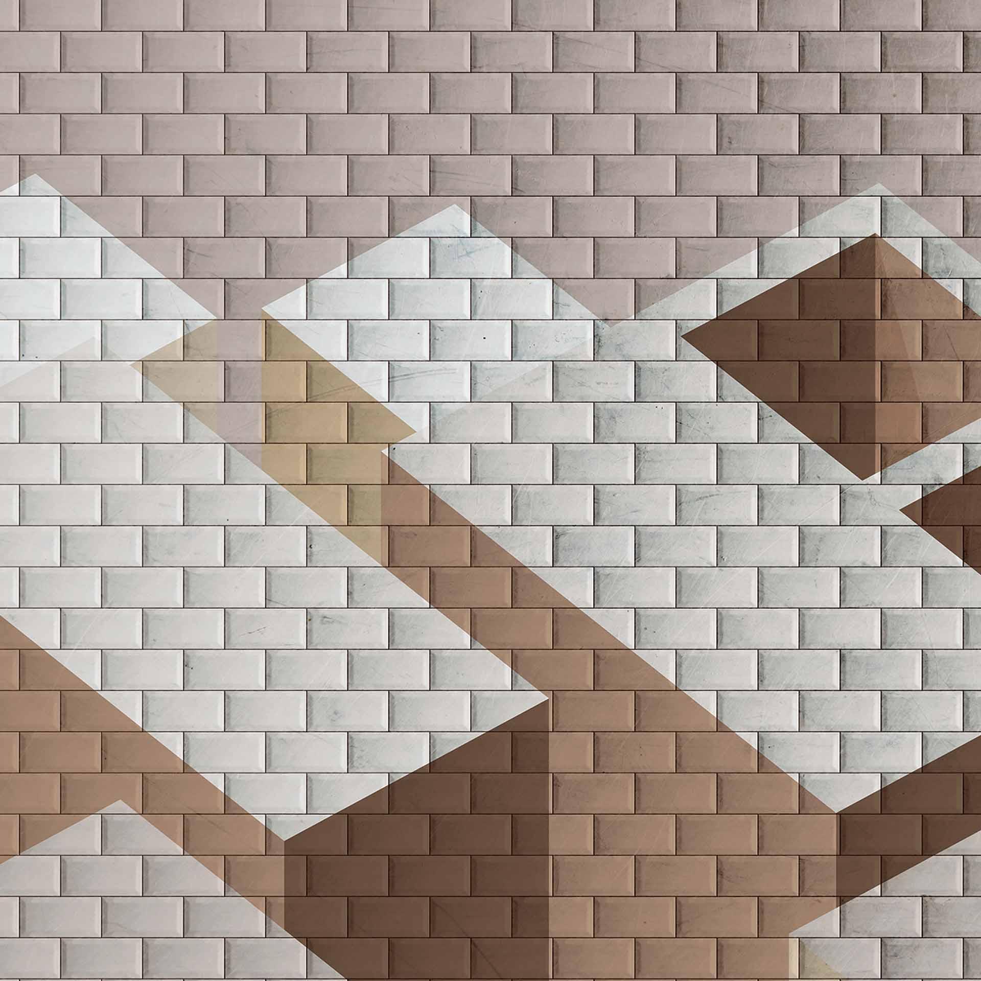 Geometric GraphicTiles2 grå beige - non-woven tapet Designwalls 2 - 2,55 x 3,5 m