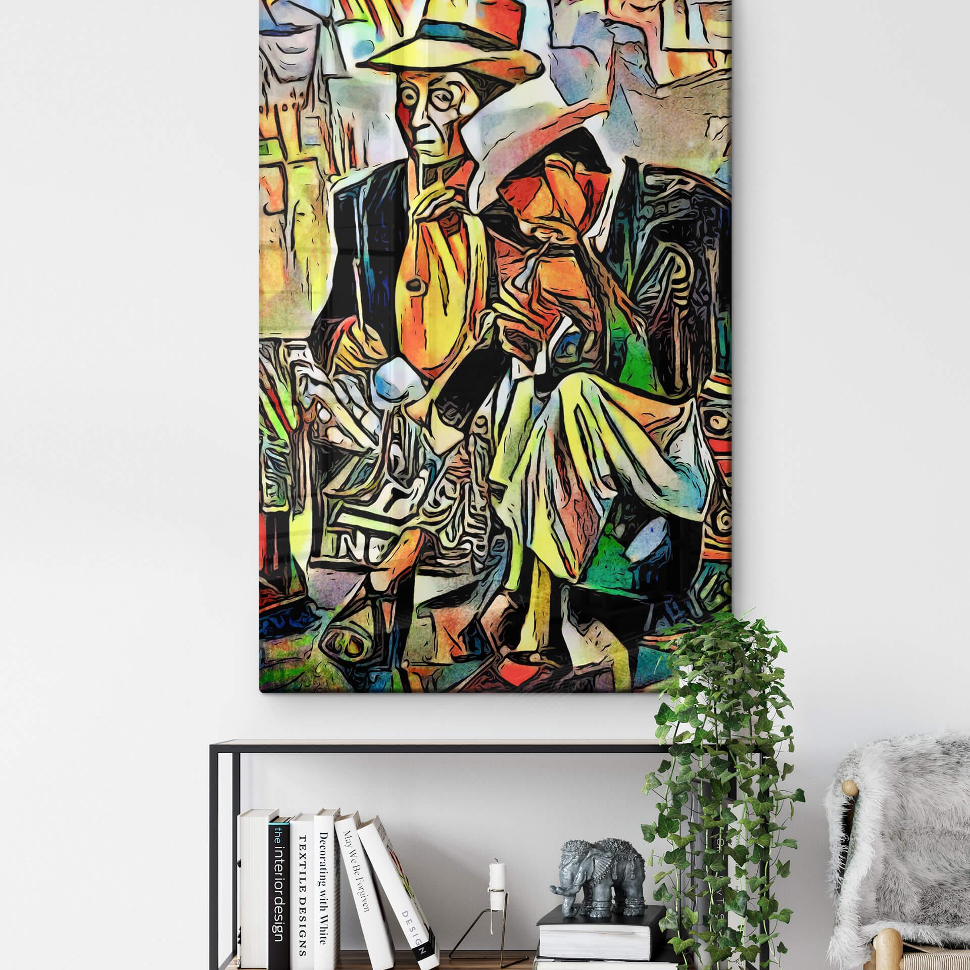 Glasschilderij Zamart - Two Musicians