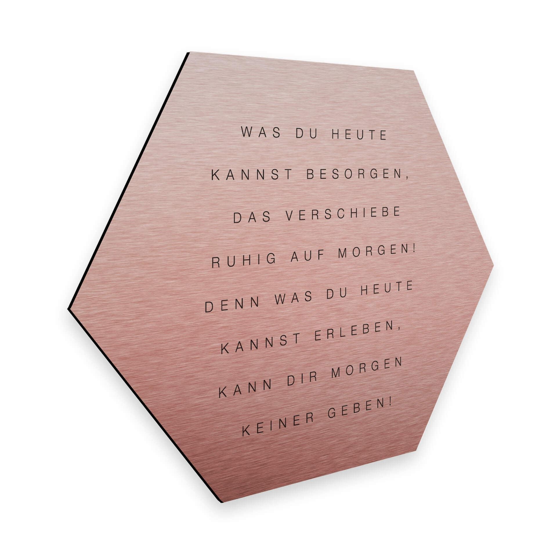 Hexagon - Alu-Dibond-Kupfereffekt - Was du heute kannst besorgen...