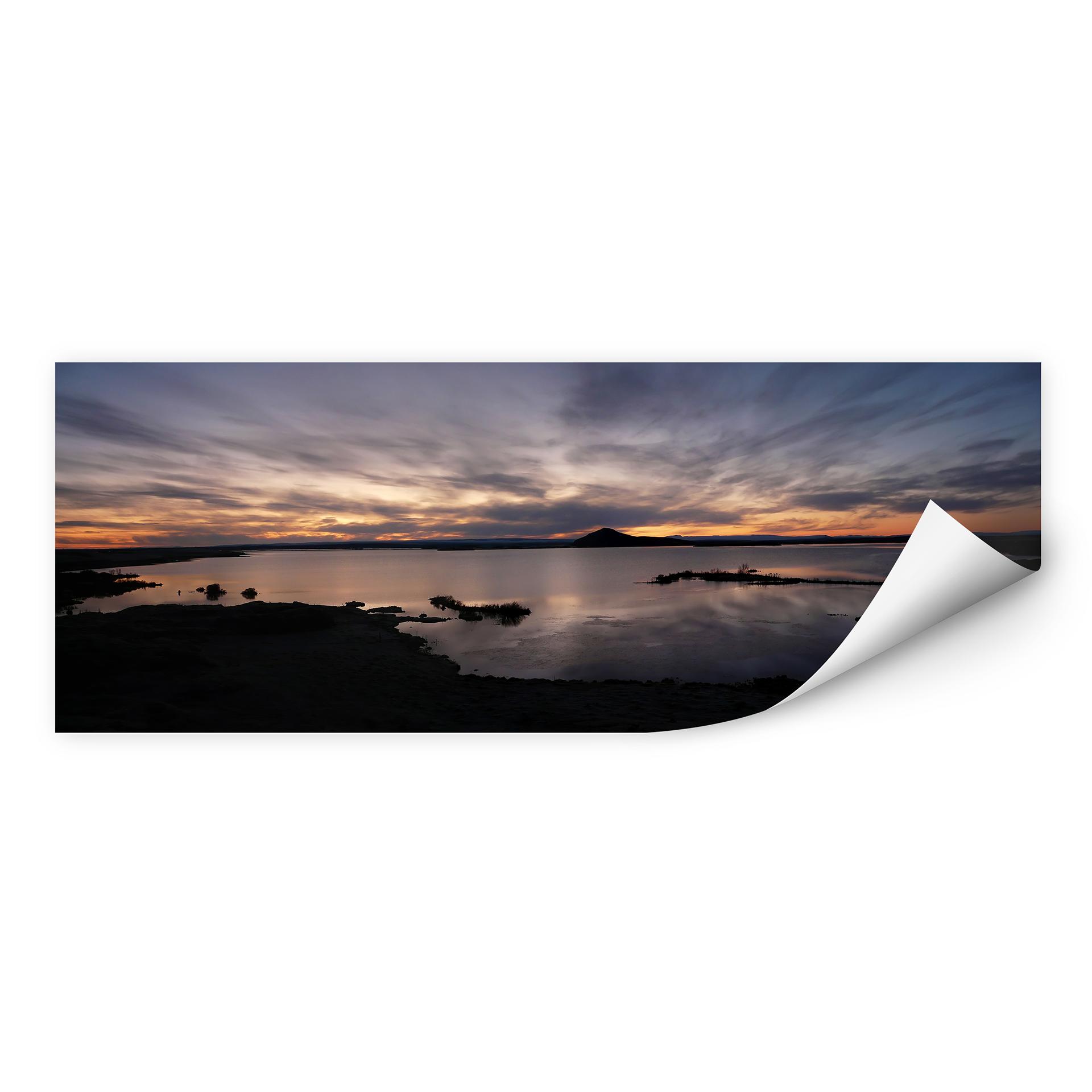 Muurprints Zonsondergang aan het Water - Panorama