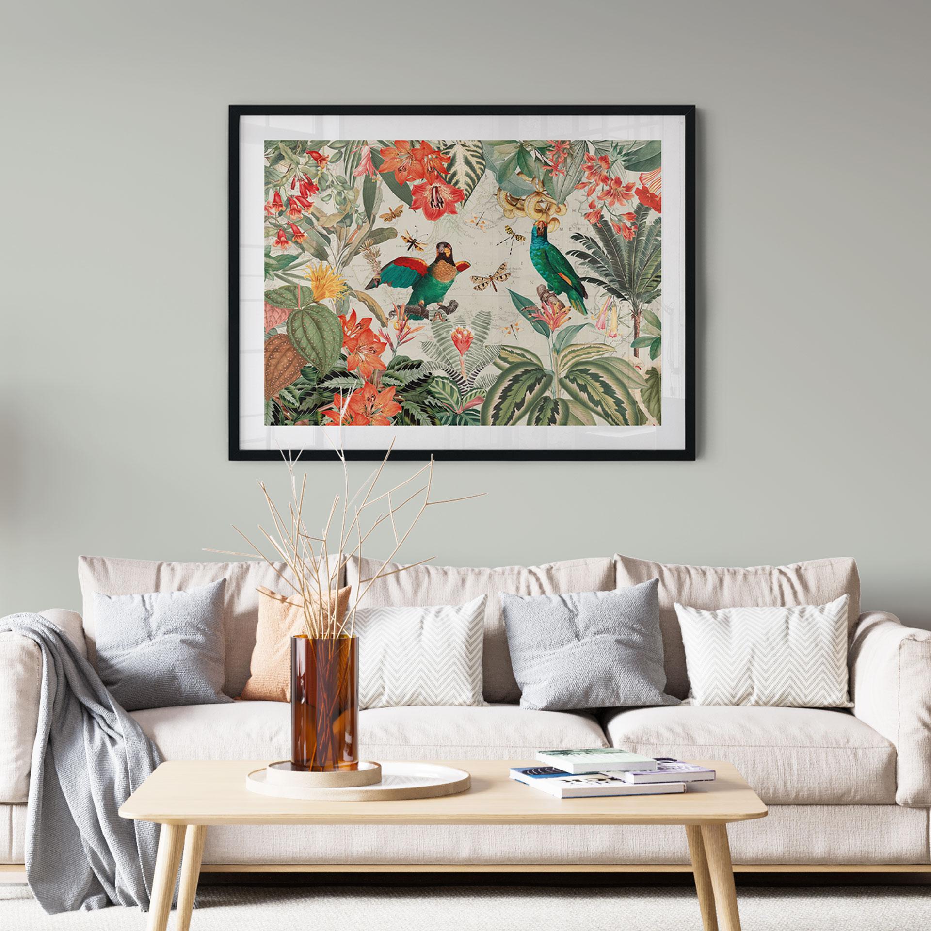 Plakat Eksotisk jungle med papegøjer - UN Designs