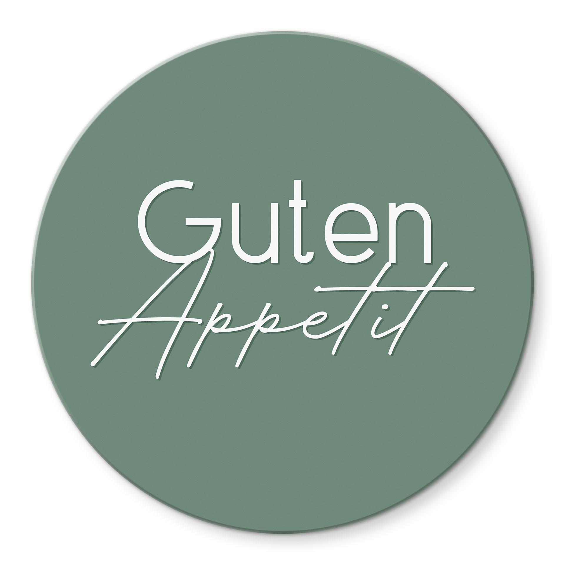 Glasbild Guten Appetit - Rund