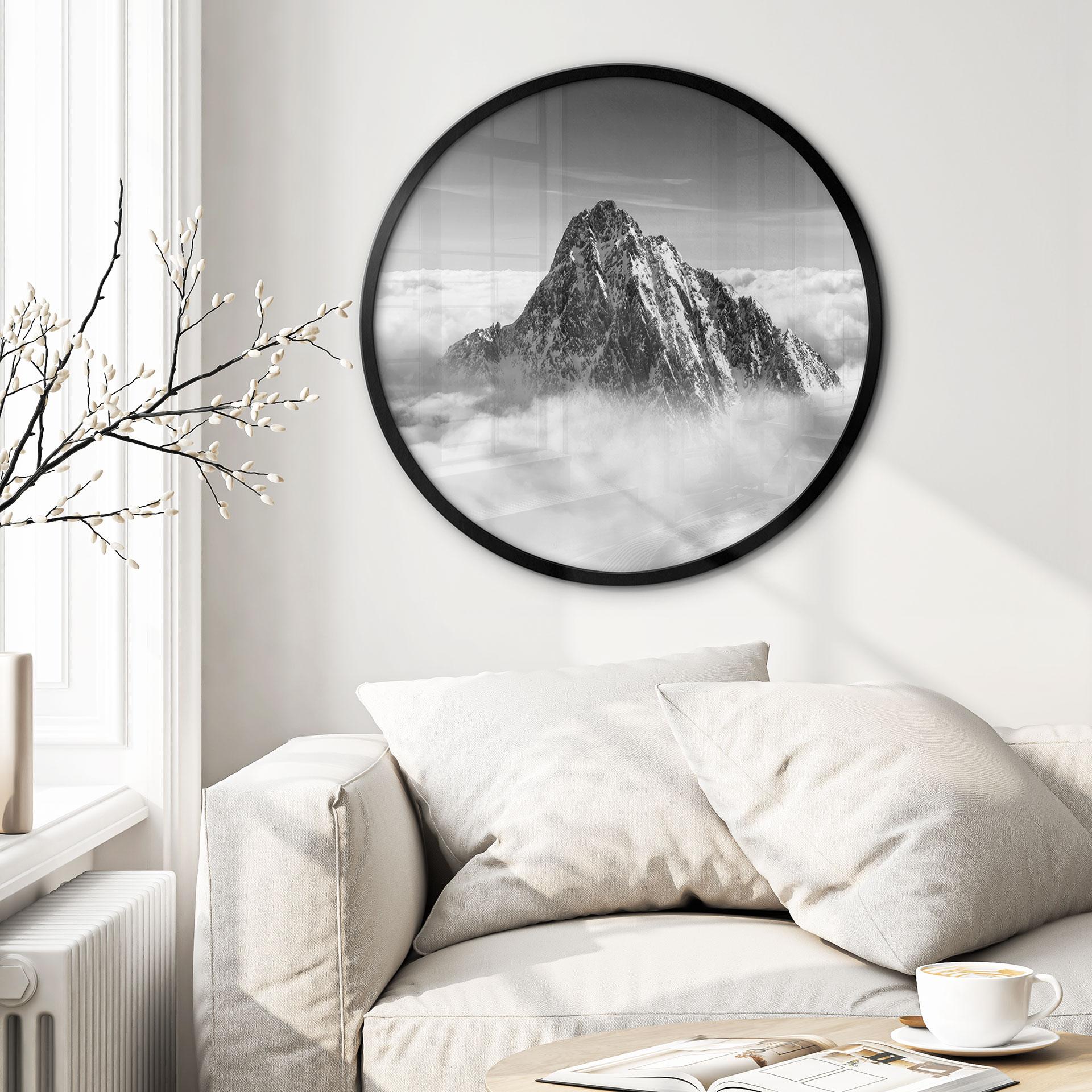Plakat Bjergtop over de hvide skyer