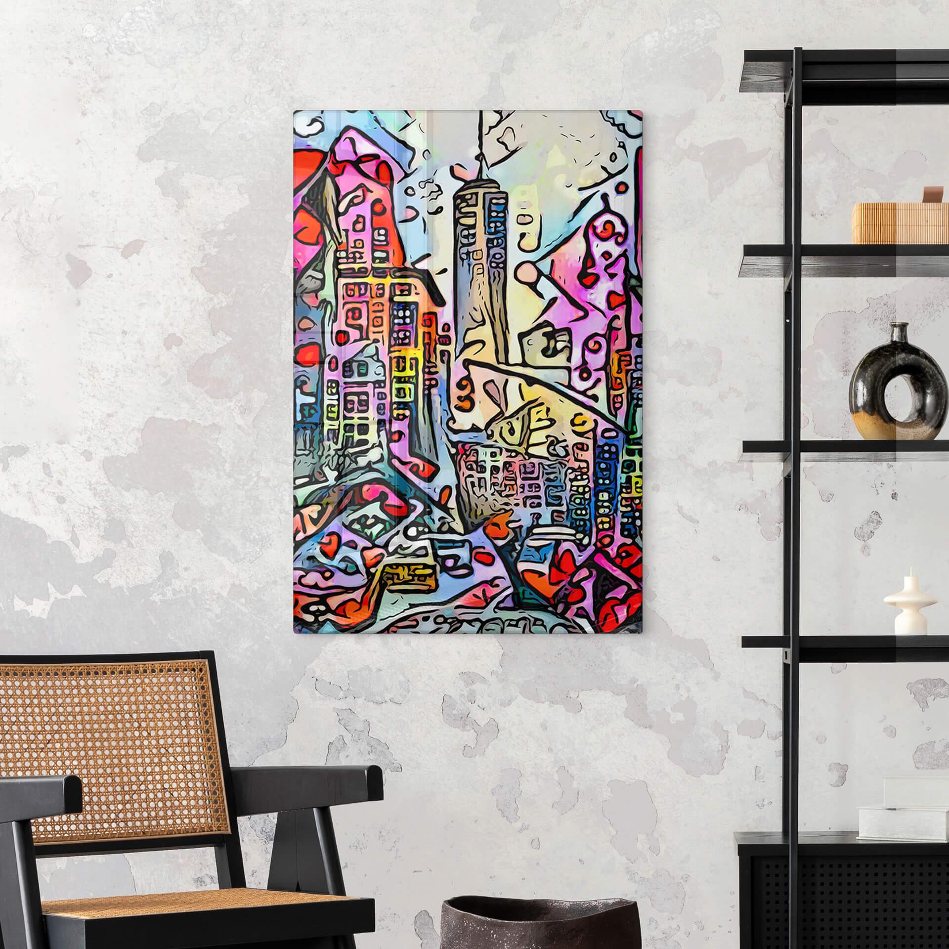 Glasbild Zamart - New York Empire State Building - Rizzi-Stil