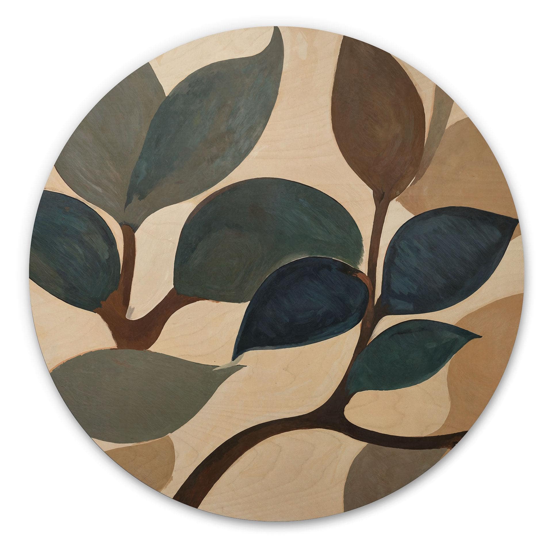 Quadro in Legno Emil's Garden - Foglie Botaniche - Sir Edward x Grigory Gladarev - Rotondo