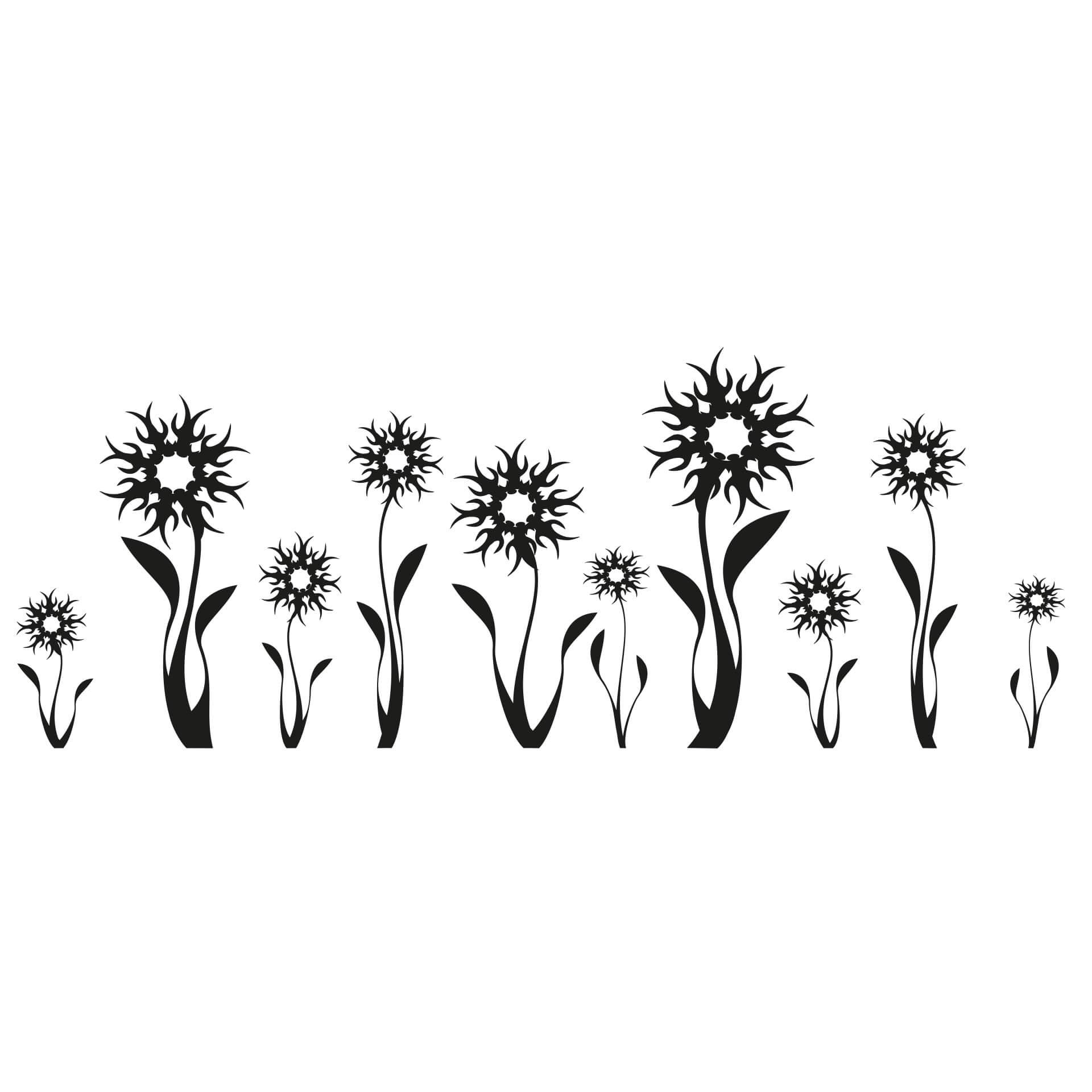 Muursticker Bloemenrand