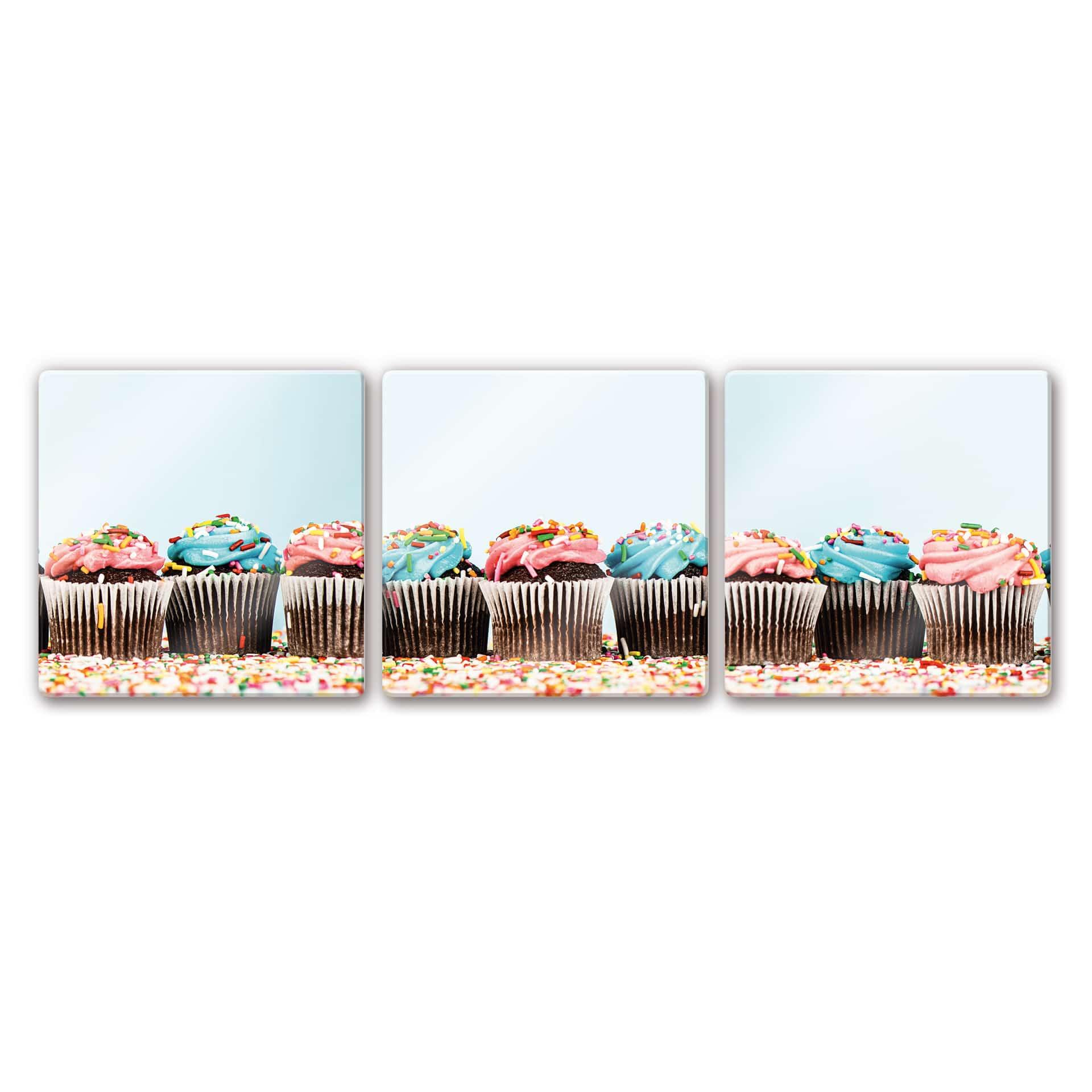 Glasbillede - Party Cupcakes 1 (3 dele)