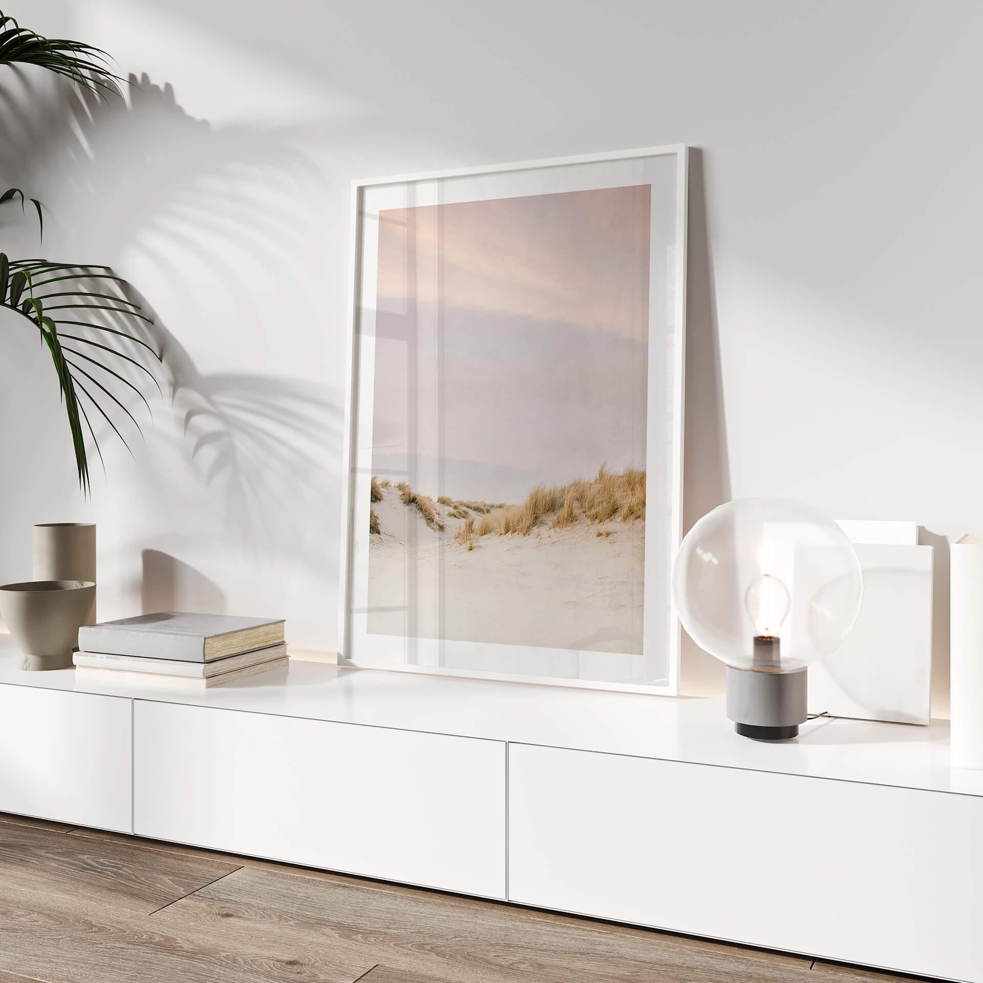 Póster Zwart - Paisaje de dunas en Ameland