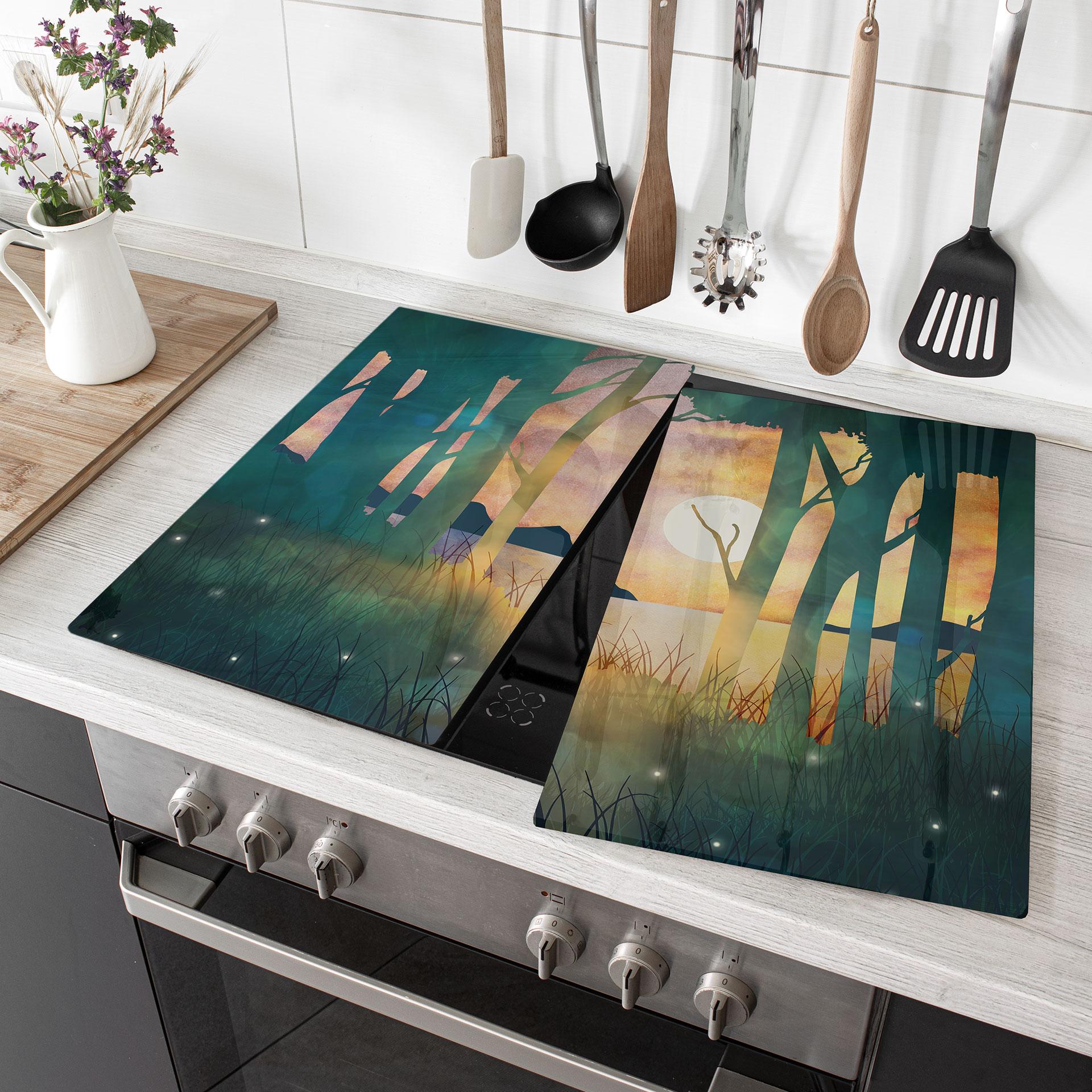 Dækplade til komfur Skovens magi ved solnedgang - SpaceFrog Designs