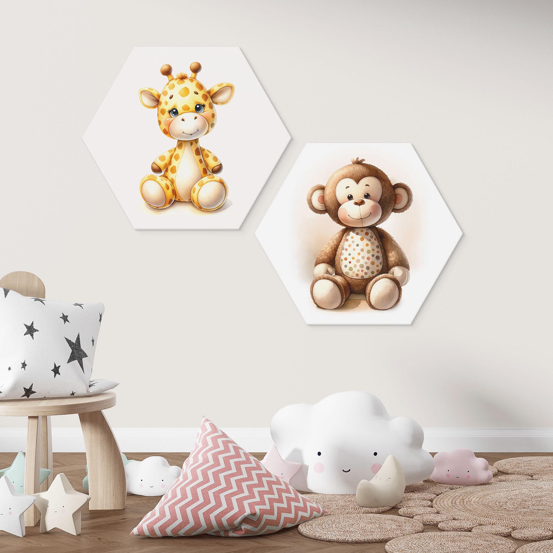 Hexagon Dibond Lille abe - Magnusson