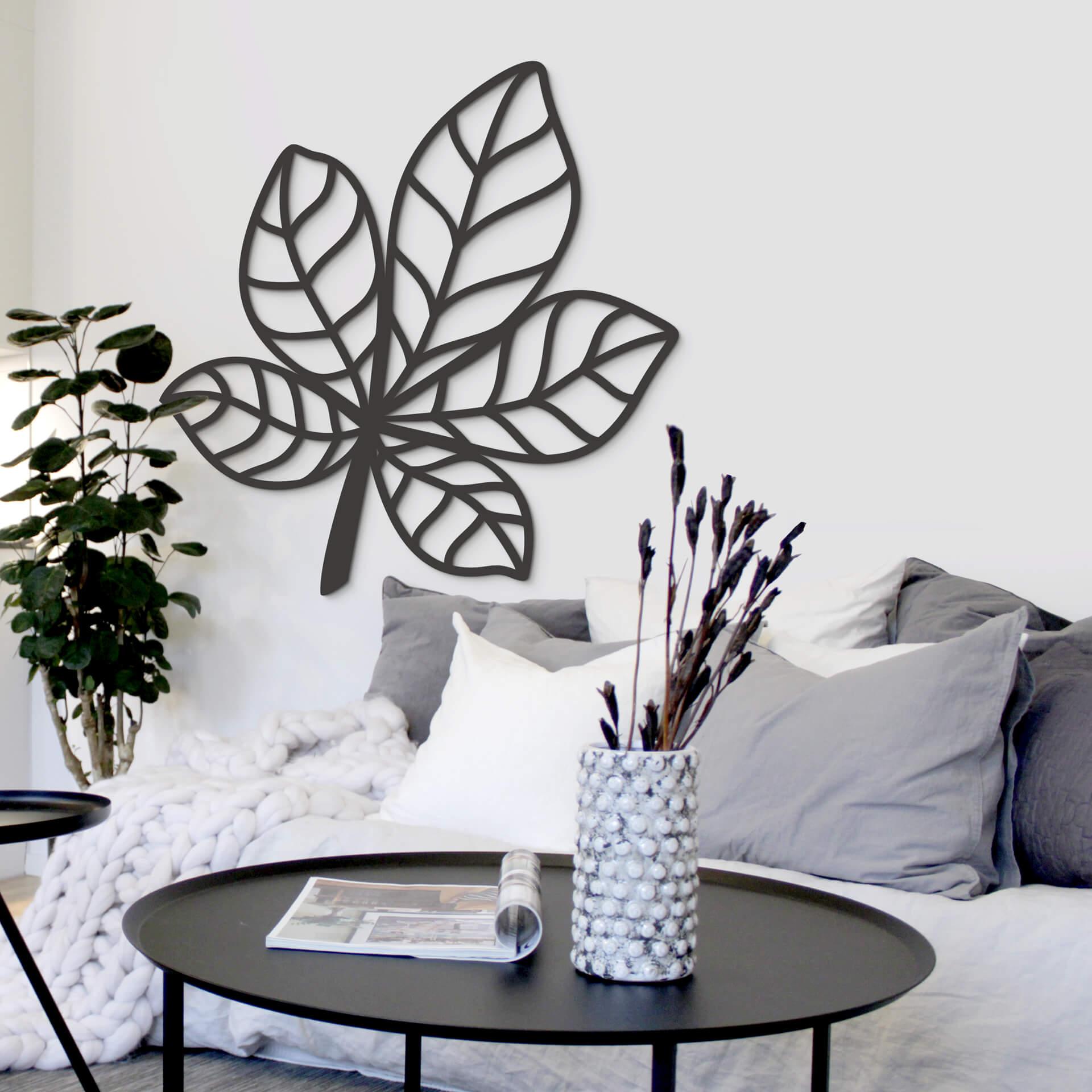 MDF - Decoración en madera - Hoja curva castaño