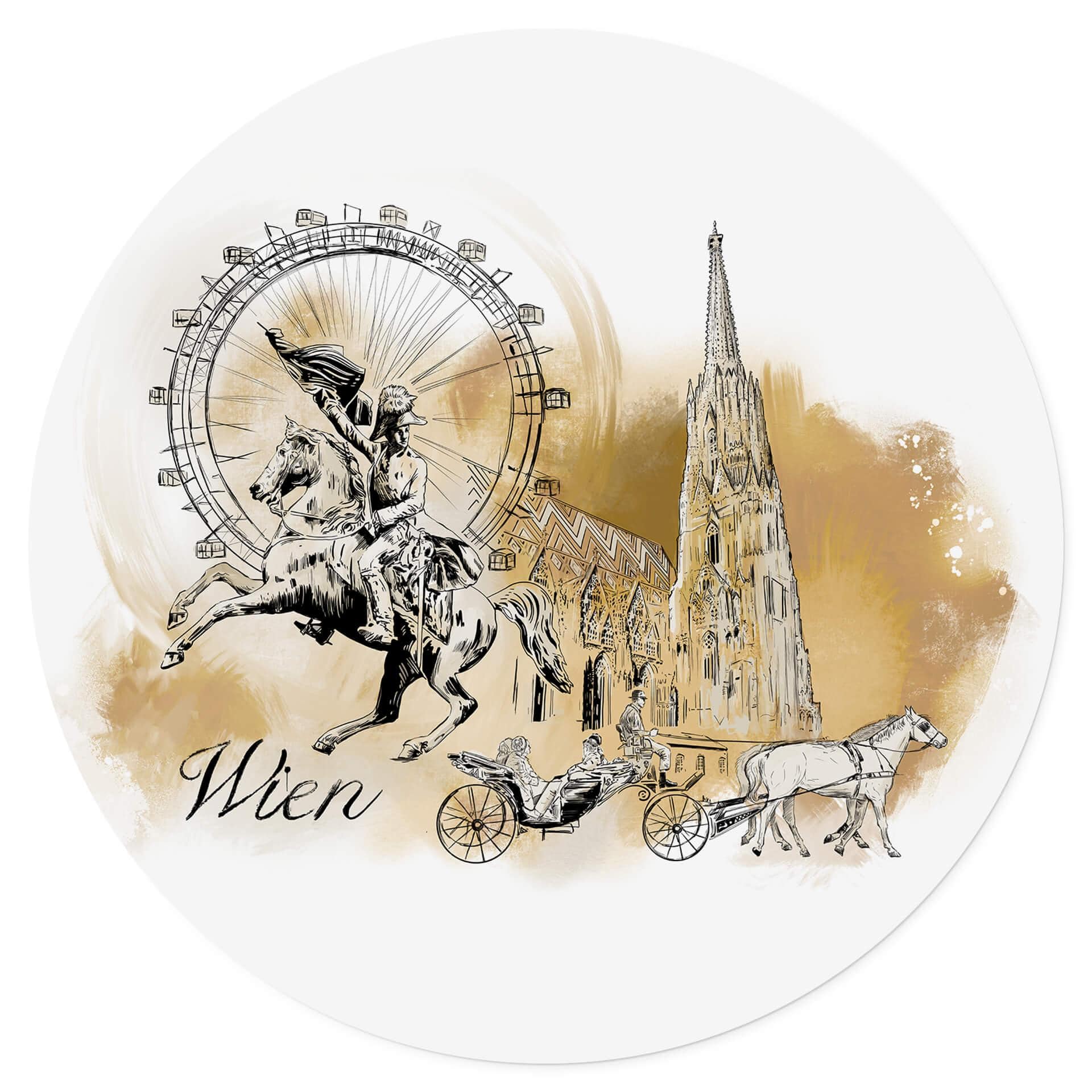 Vinilo decorativo Viena - Redondo - Love your City