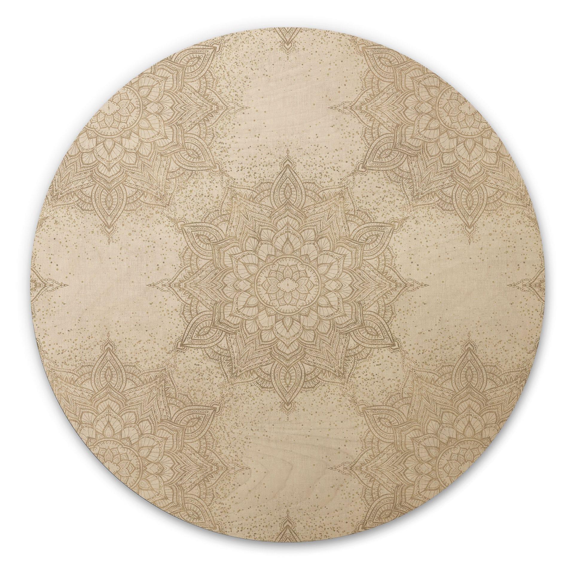 Elegant billede af træ i sandguld - Bloomery Decor - Round