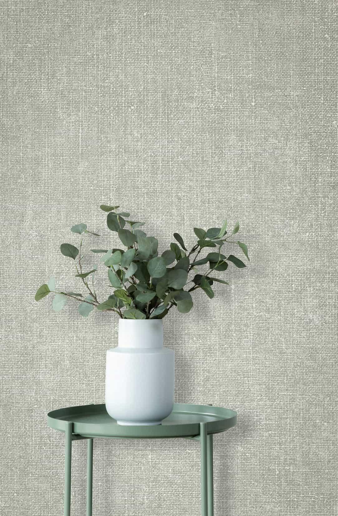 vliesbehang modern structuur effen groen, grijs uni