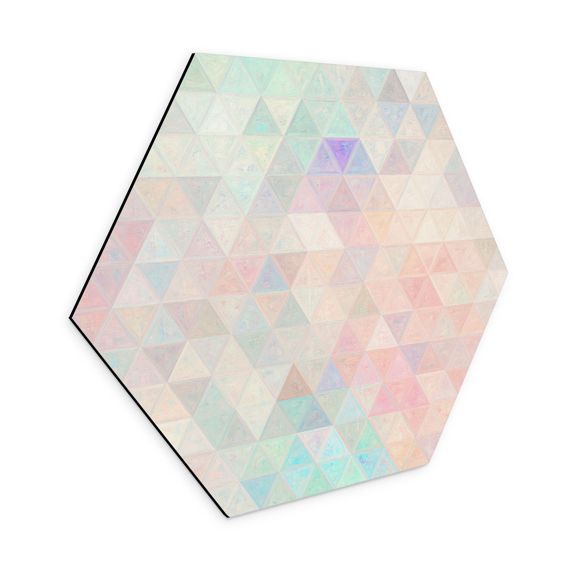 Hexagon Dibond Farverige mosaik-trekanter - Jaszke