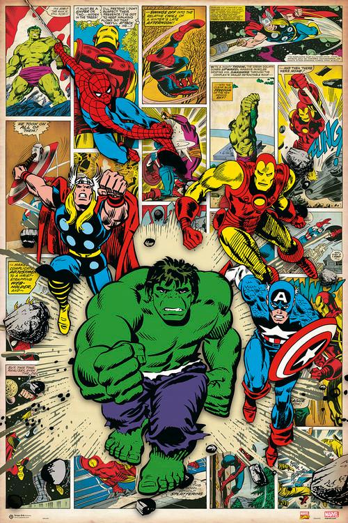Poster, film poster Marvel Comic - Here Come The Heroes 61x91,5 cm
