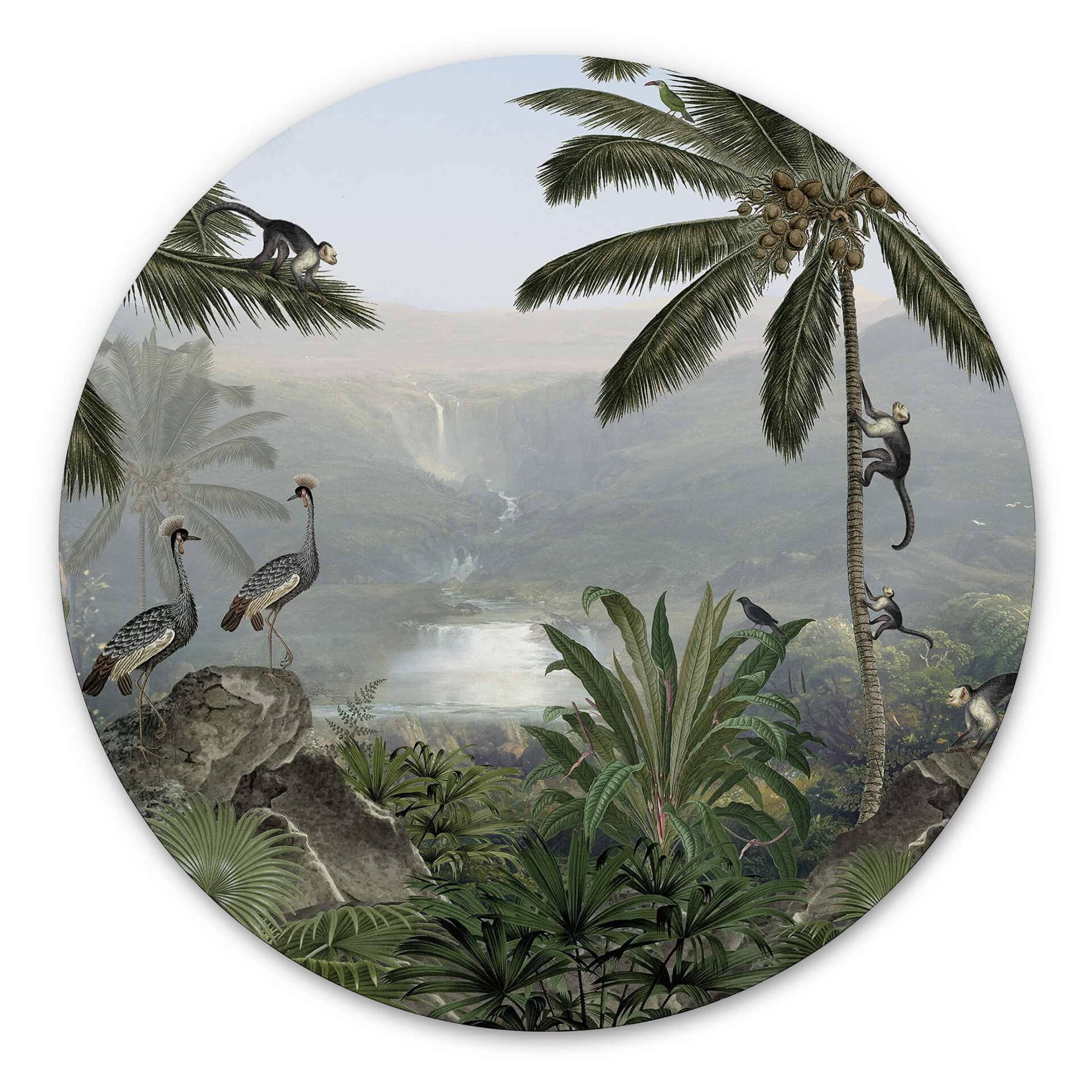 Tableau sur alu-Dibond rond Sir Edward - Réserve des singes