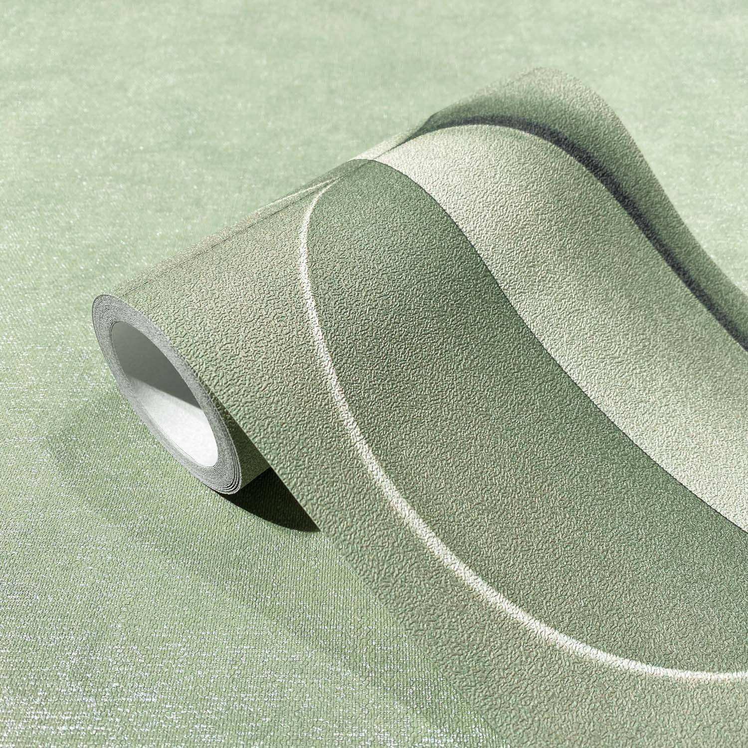 Groene Behangrand, grafisch voor woonkamer, slaapkamer 5.00 x 0.177 m