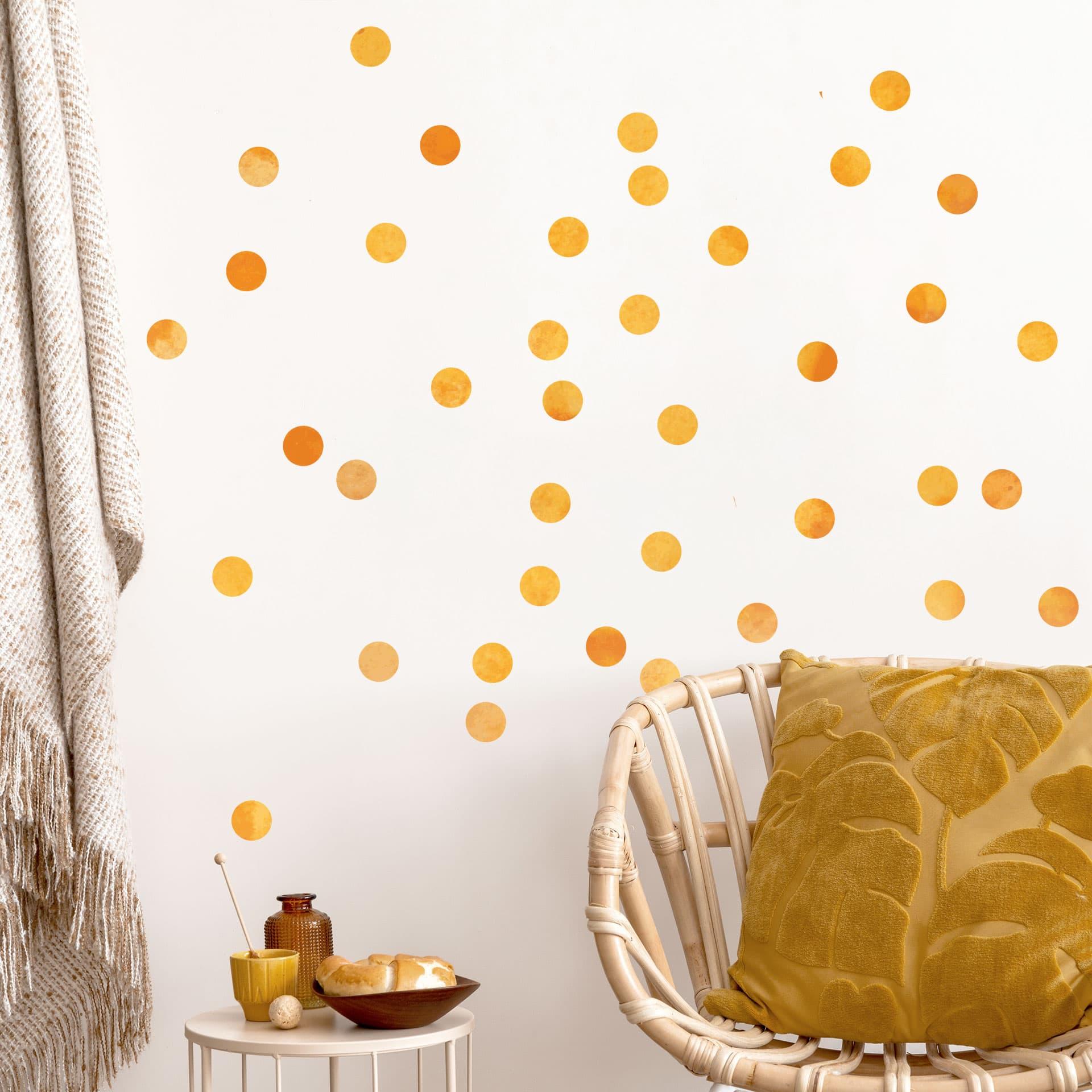 Muursticker set stippen - Oranje (50 stickers)