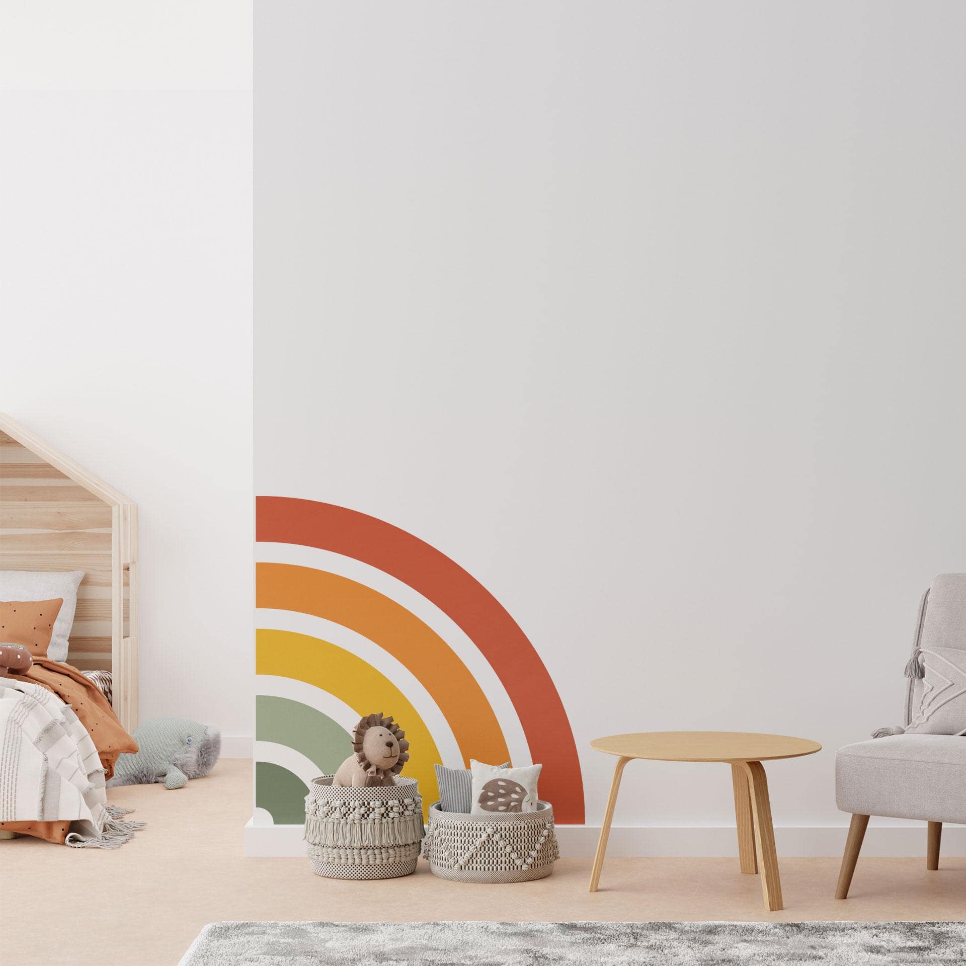 Wallsticker retro kvartcirkel | regnbuefarver
