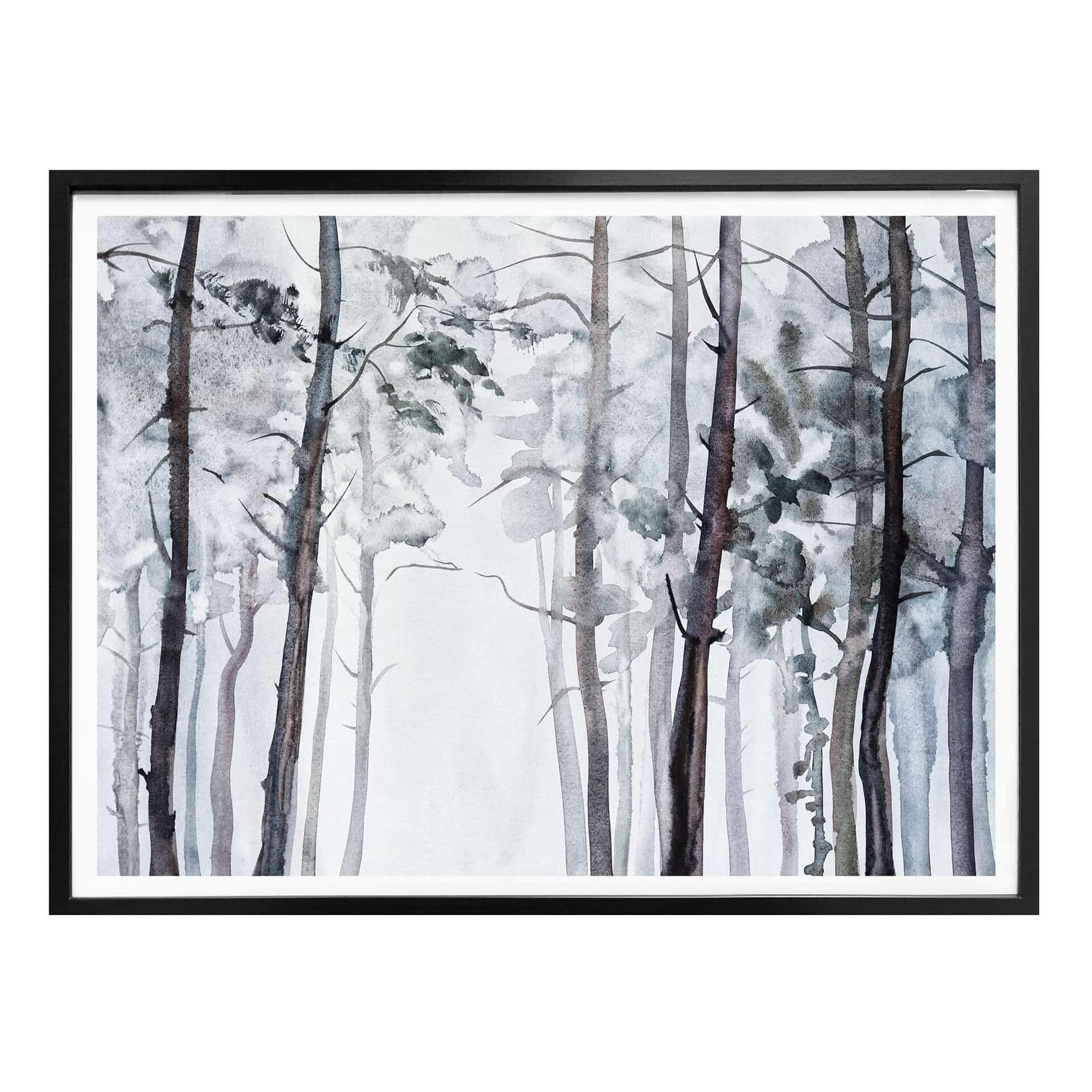Póster acuarela bosque