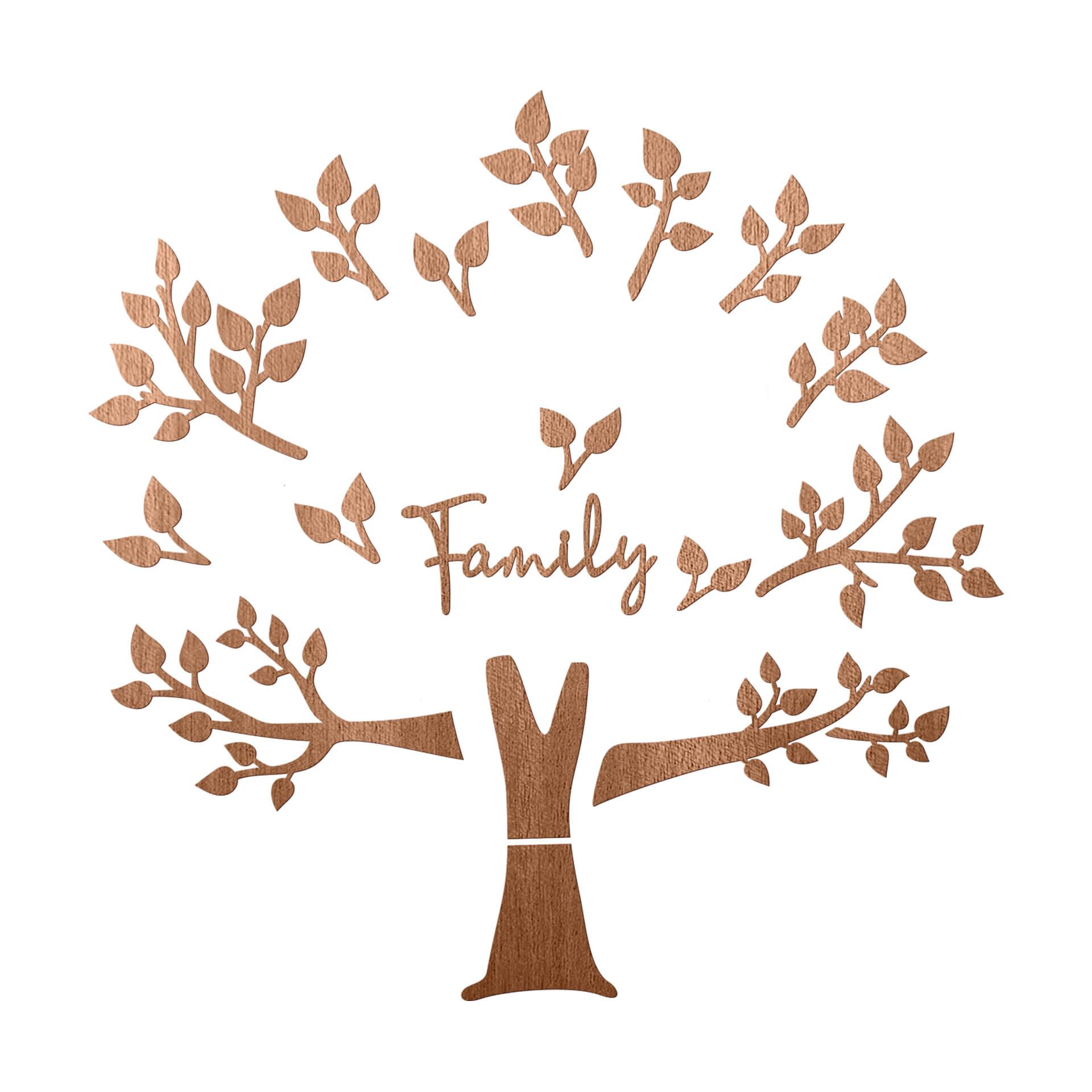 Houten Wanddecoratie Mahoniefineer Boom - Family