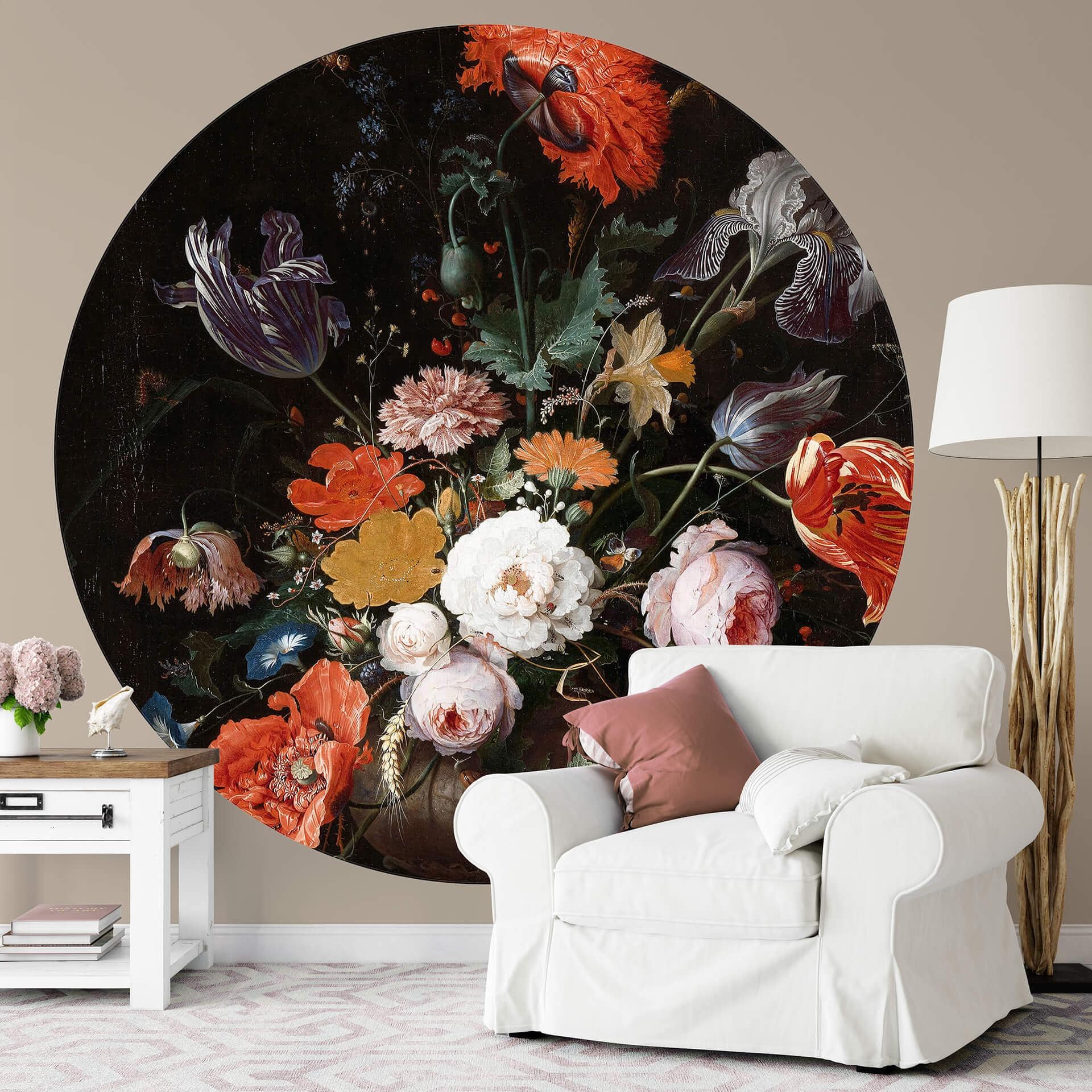 Fototapet - Rundt Mignon - Stilleben med blomster - vliesetapet/selvklæbende non-woven tapet