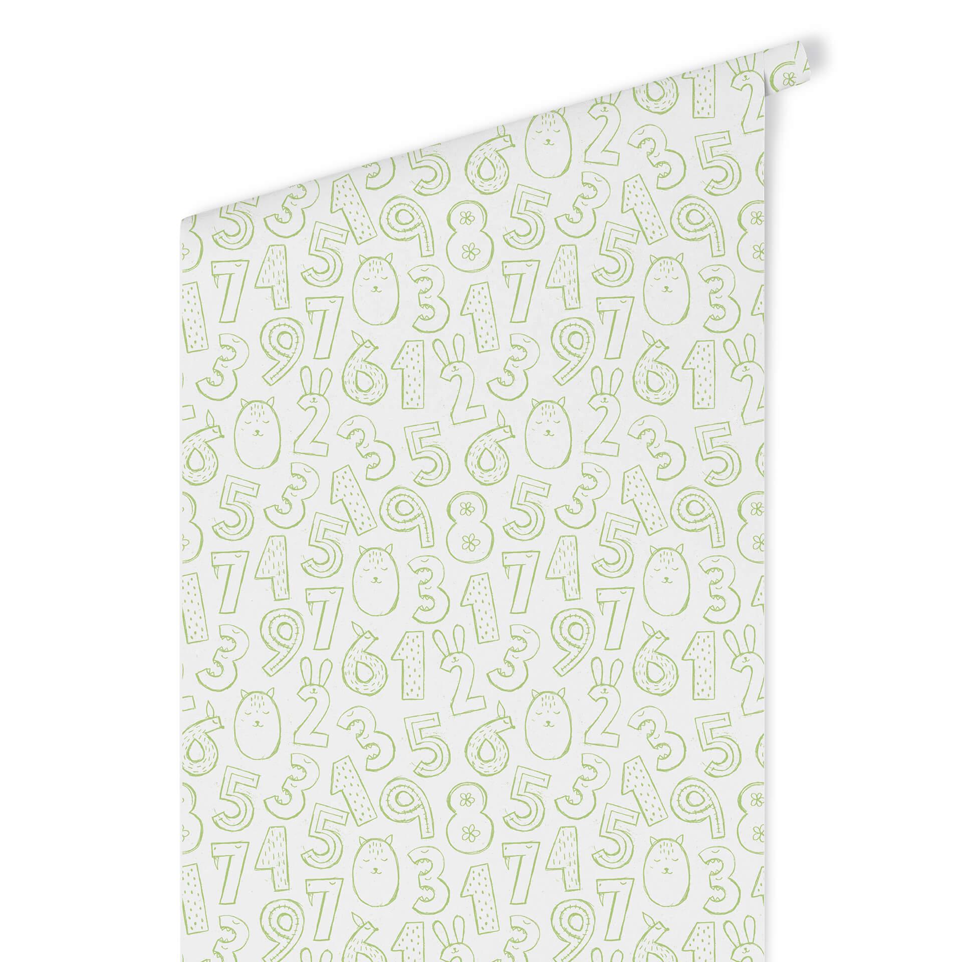 Patroonbehang nummers 1x1 - groen