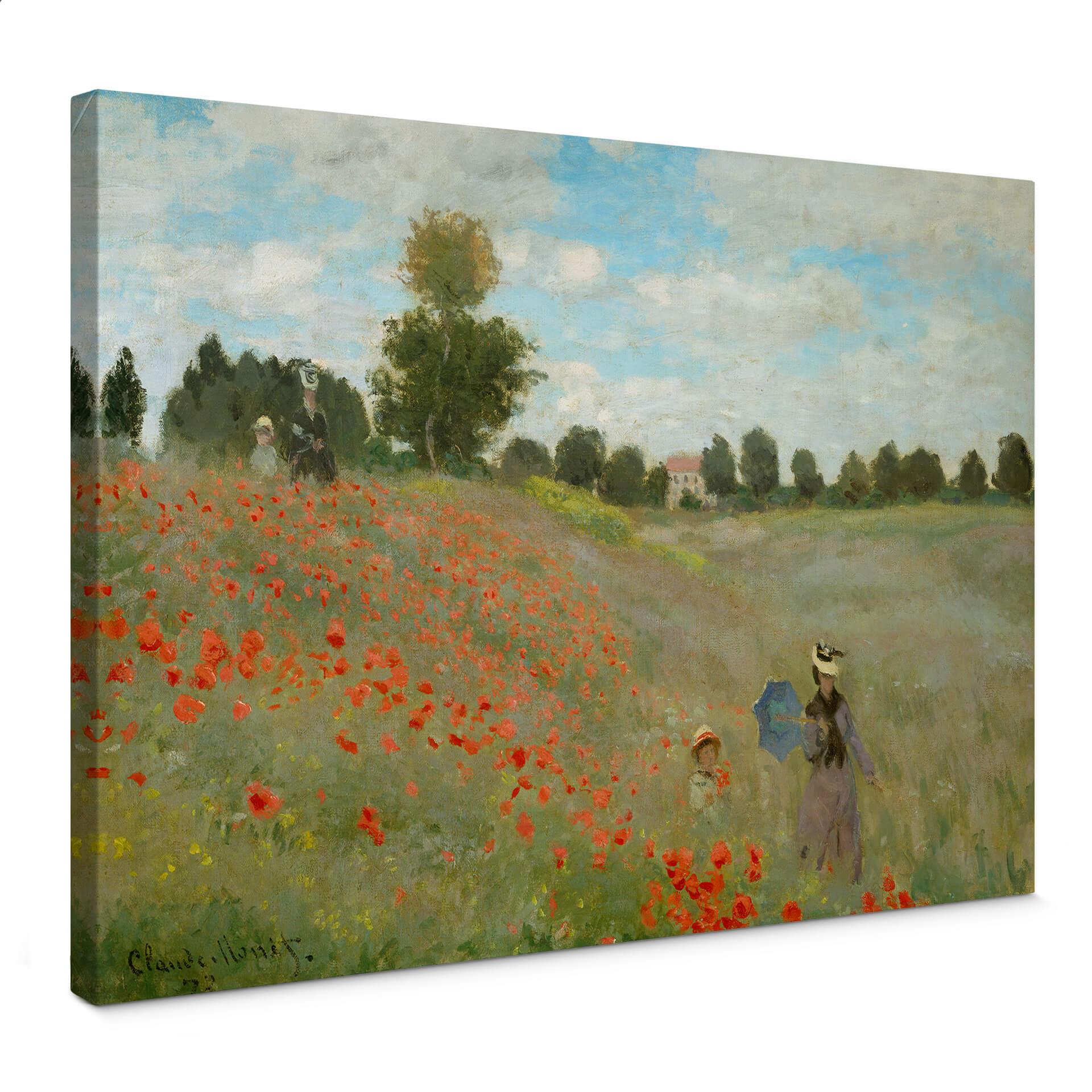 Canvastavla Monet - Vallmofält nära Argenteuil