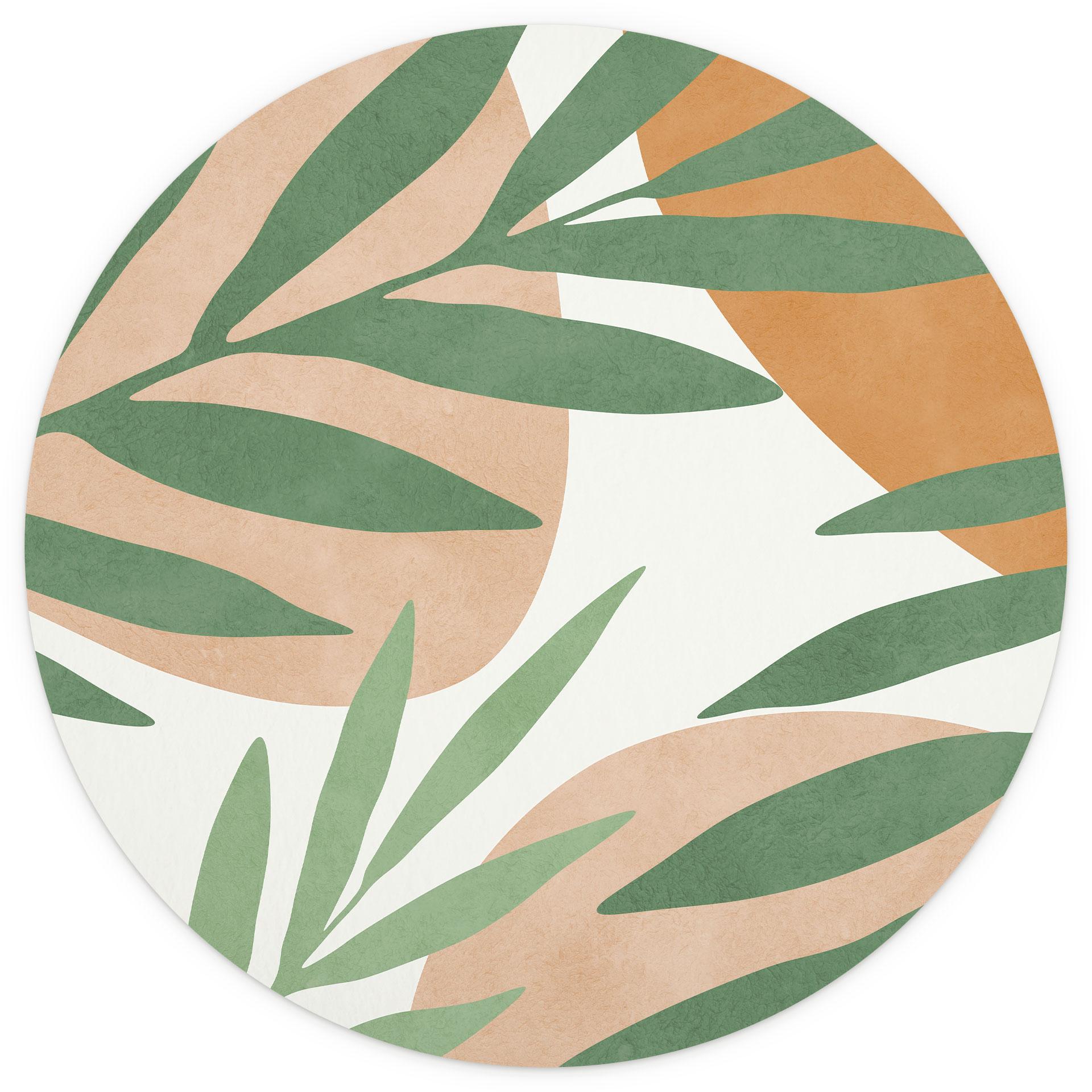 Abstracte takken tropisch behang - Costa - Rond - vliesbehang/zelfklevend vliesbehang
