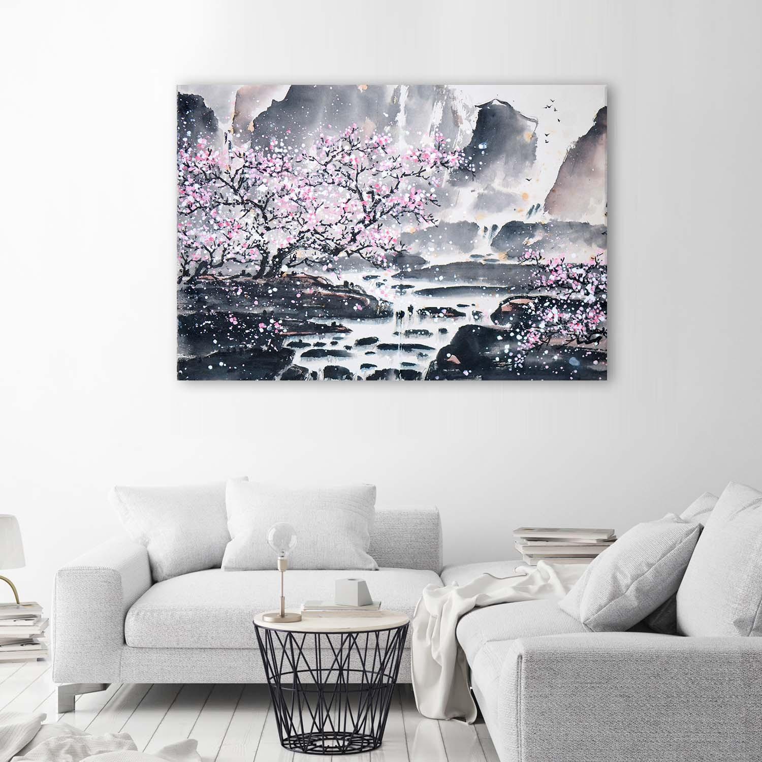 Canvasbillede, Japansk akvarel