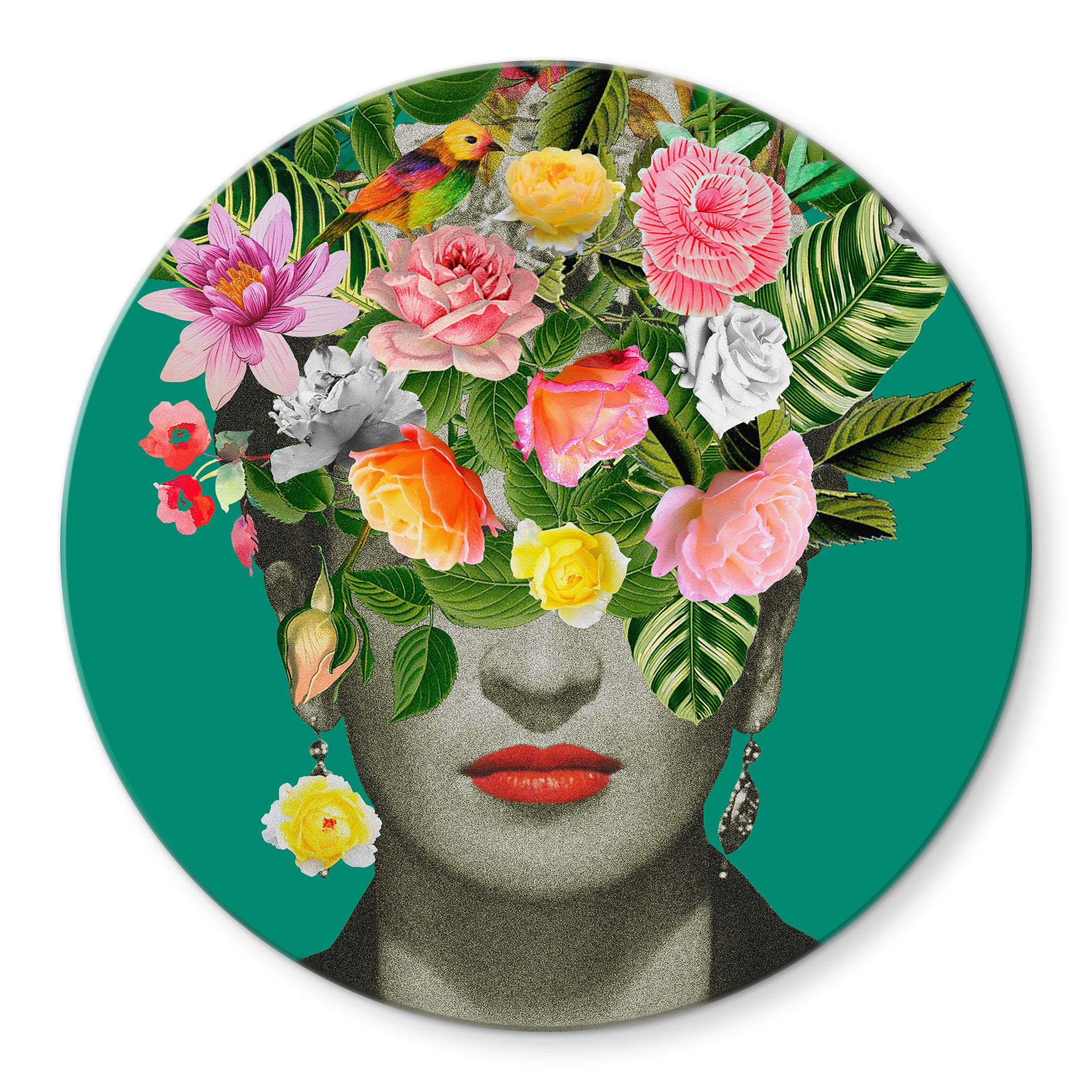 Glasbillede - Frida Floral - Frida Floral Studio - Rund