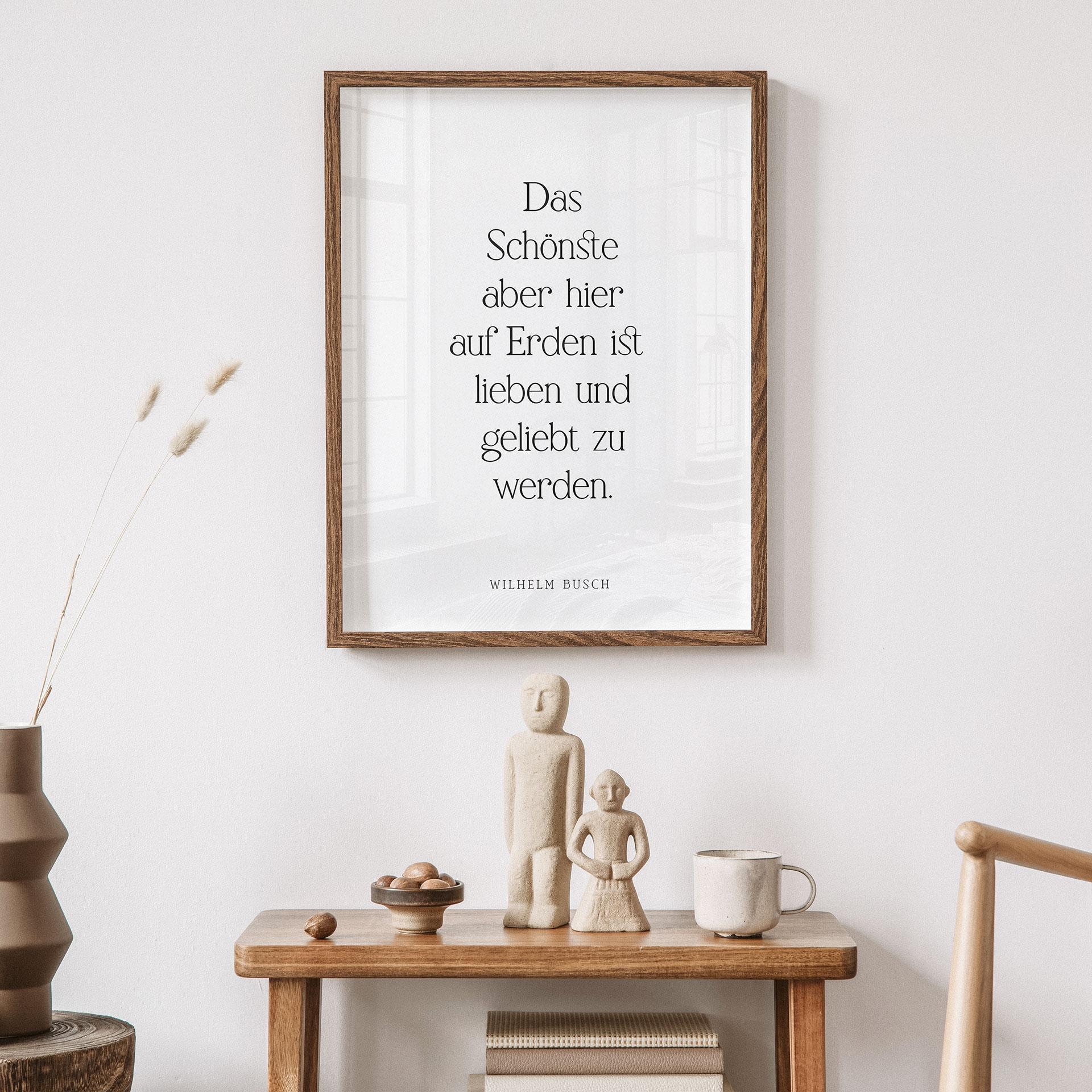 Poster Das Schönste auf Erden | Liebeszitat für das Wohnzimmer