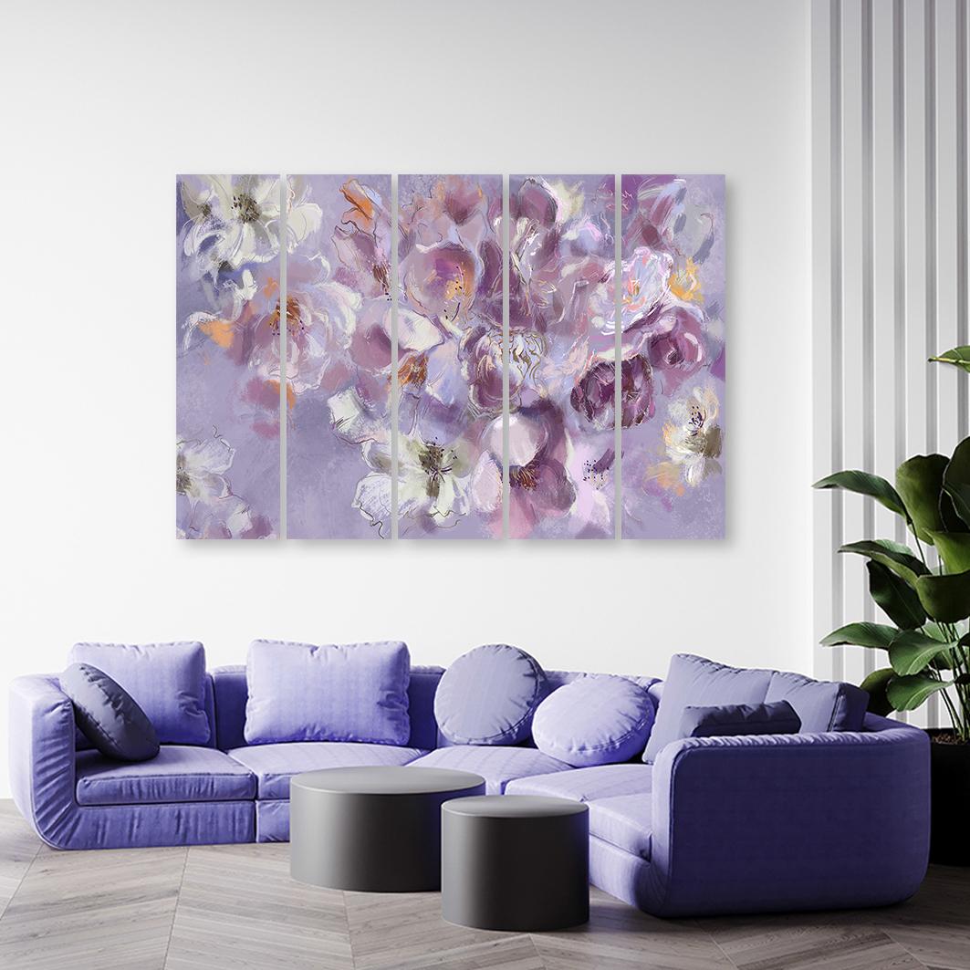 5 stykke lærredstryk, Irisblomst