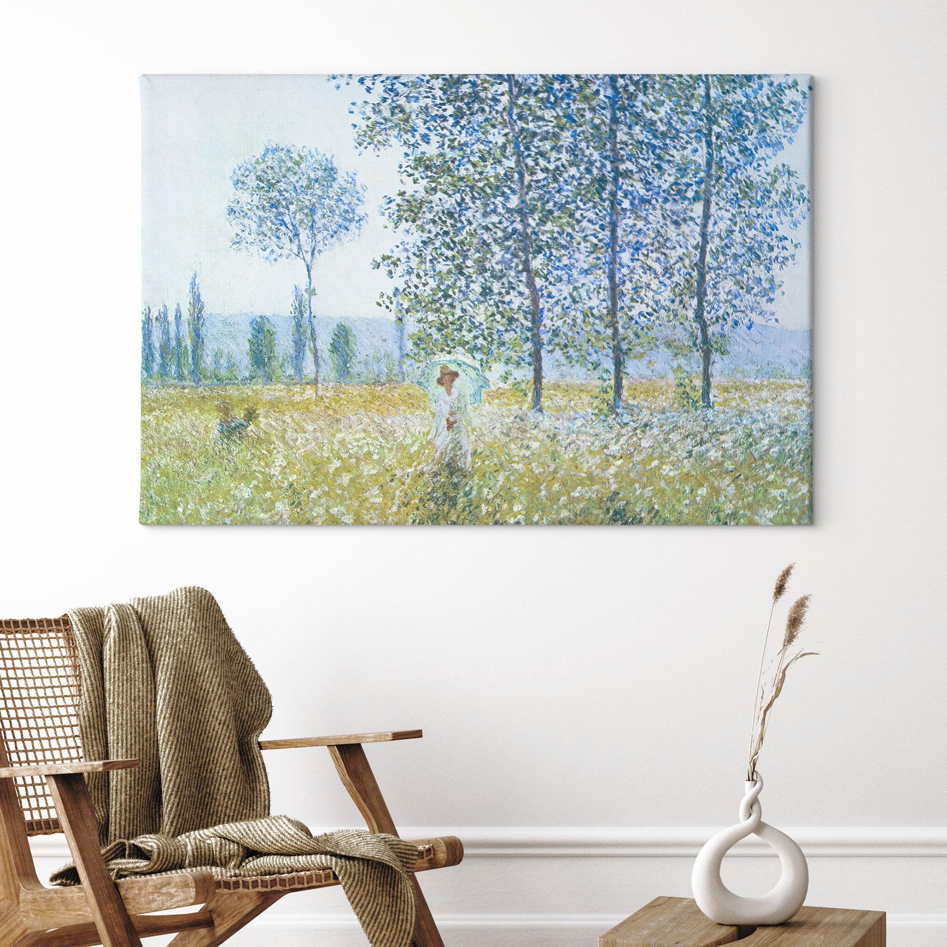 Canvasbillede Monet - Marker om foråret