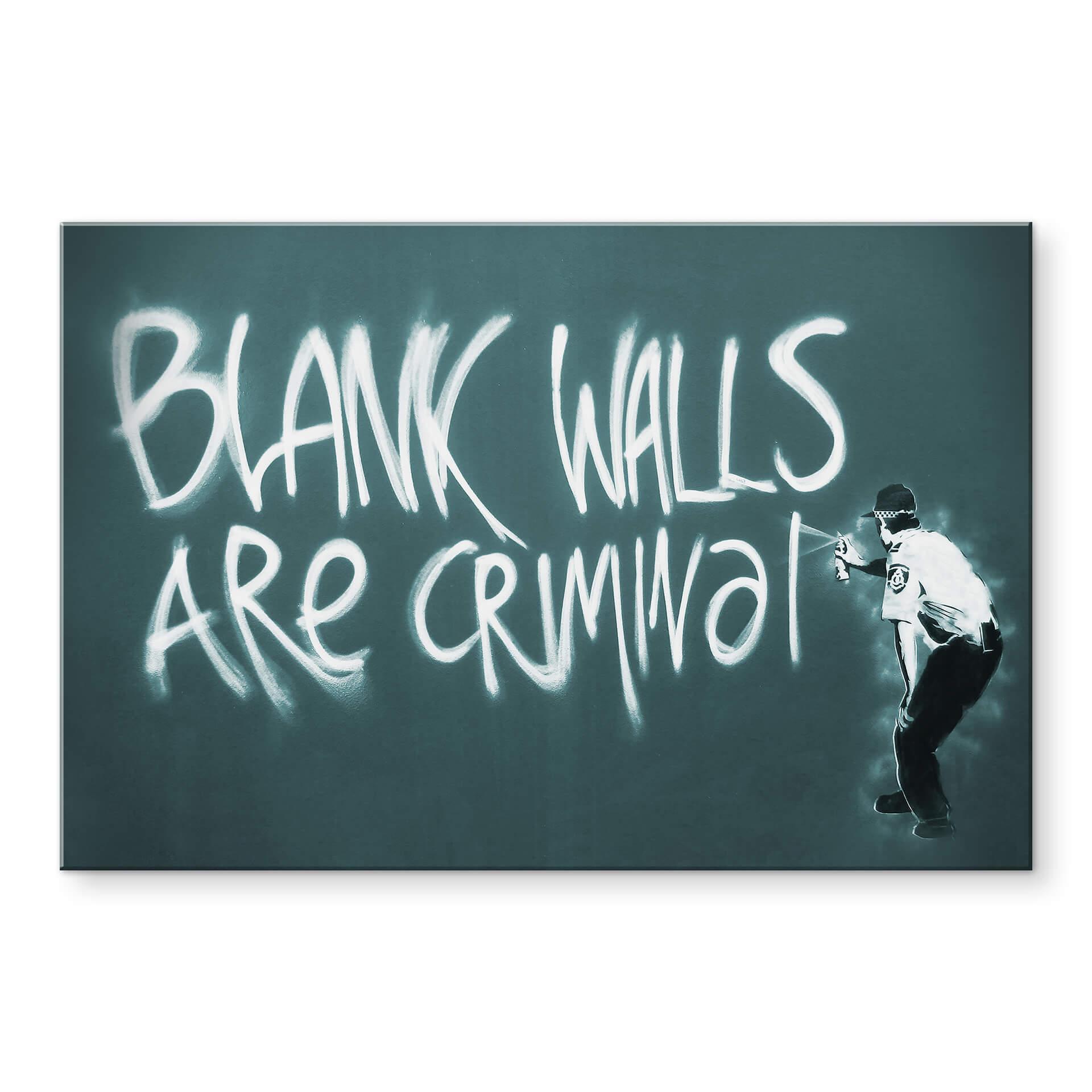 Akrylbillede Banksy - Blank walls are criminal