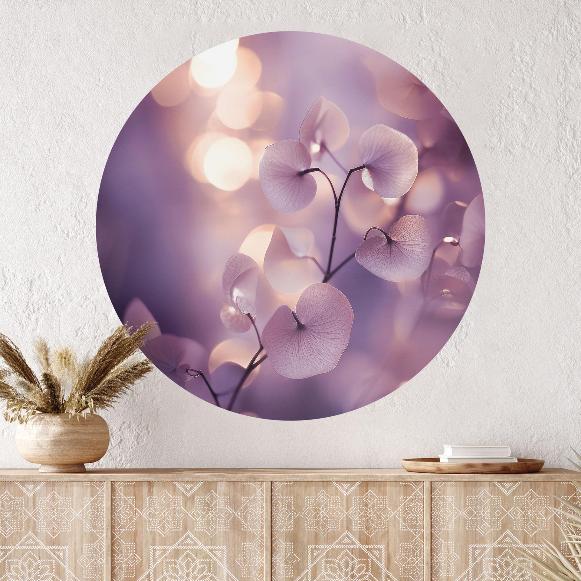 Delikat orkidé Wallsticker i lilla - Treechild - Rund