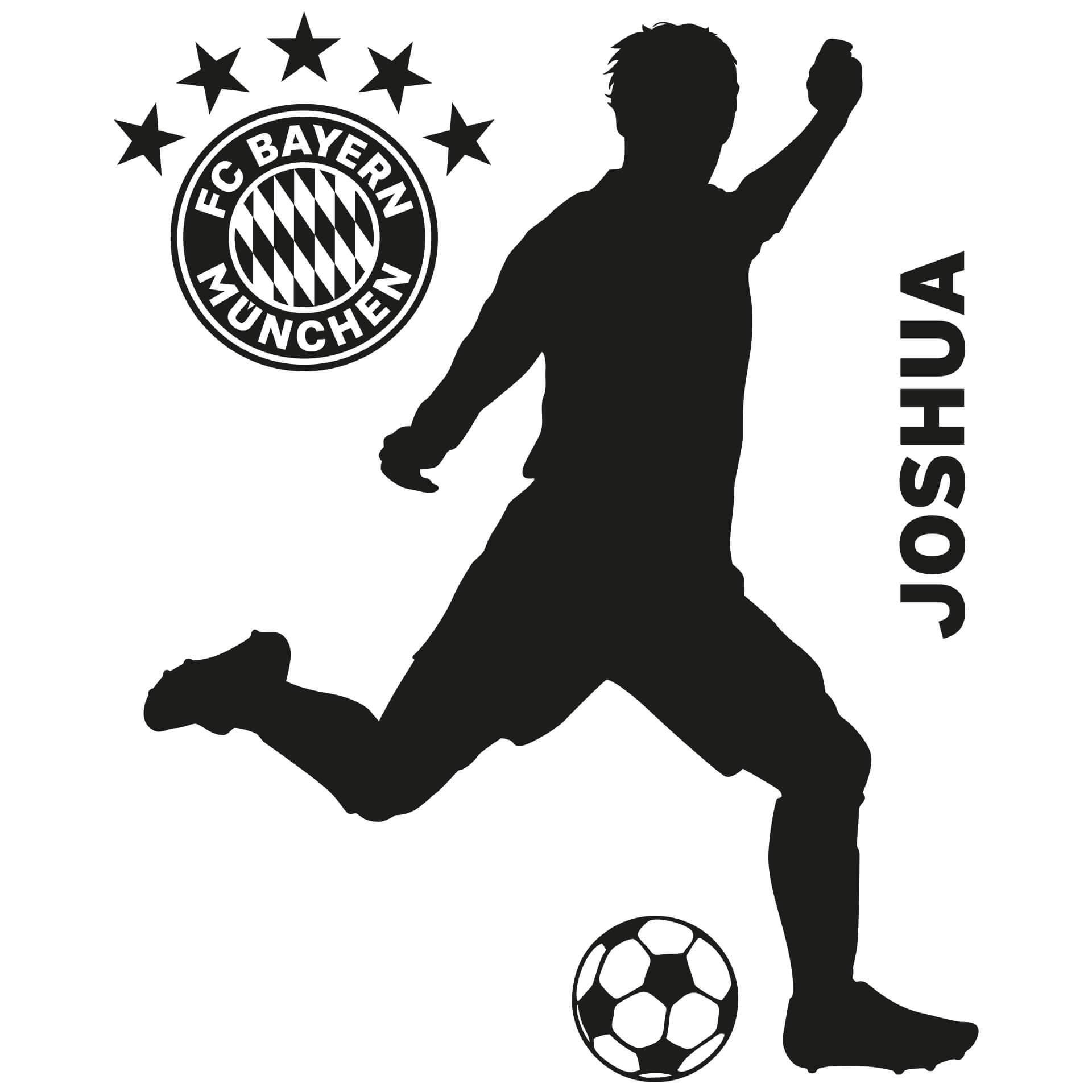 Wandtattoo + Name FCB Fußballer 02