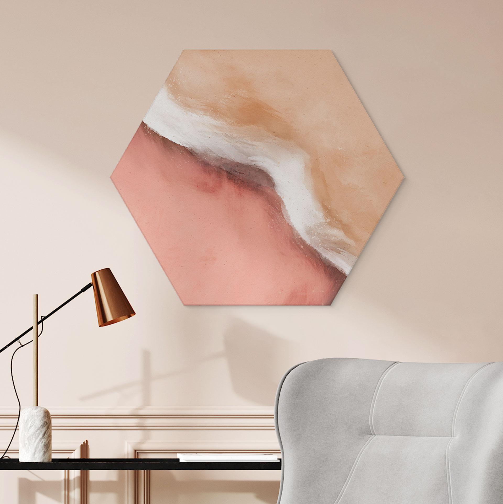 Hexagon Dibond Ferskenbølge - Treechild