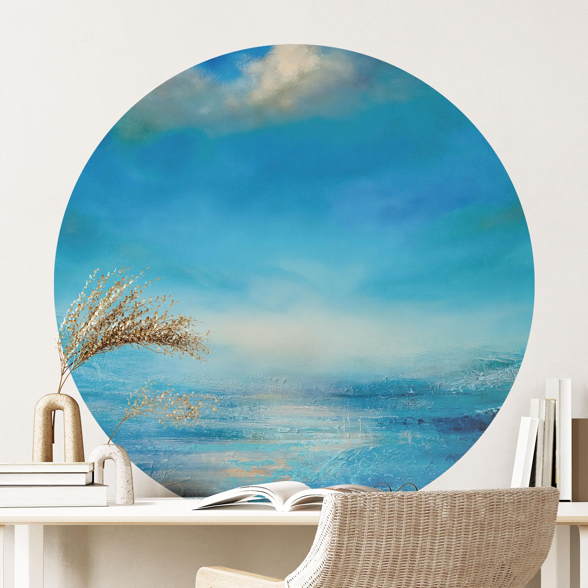 Wallsticker Endeløse vidder i blå - Schmucker - Rund