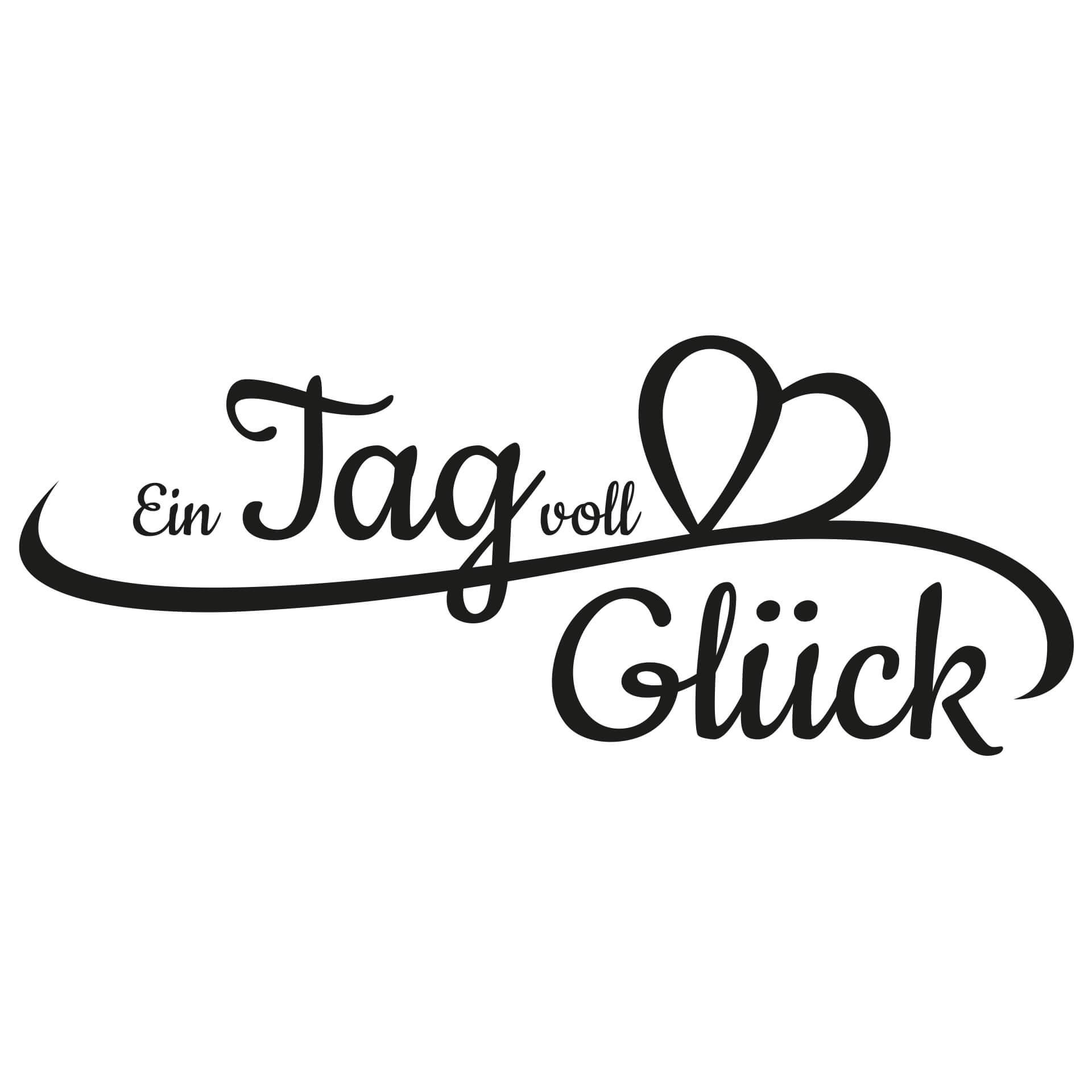 Wandtattoo Ein Tag voll Glück inkl. 5 Bilderrahmen
