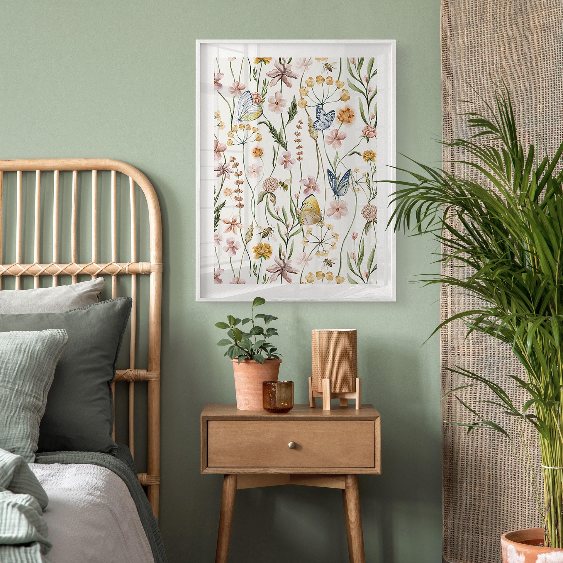 Poster Prato di primavera con farfalle - UN Designs