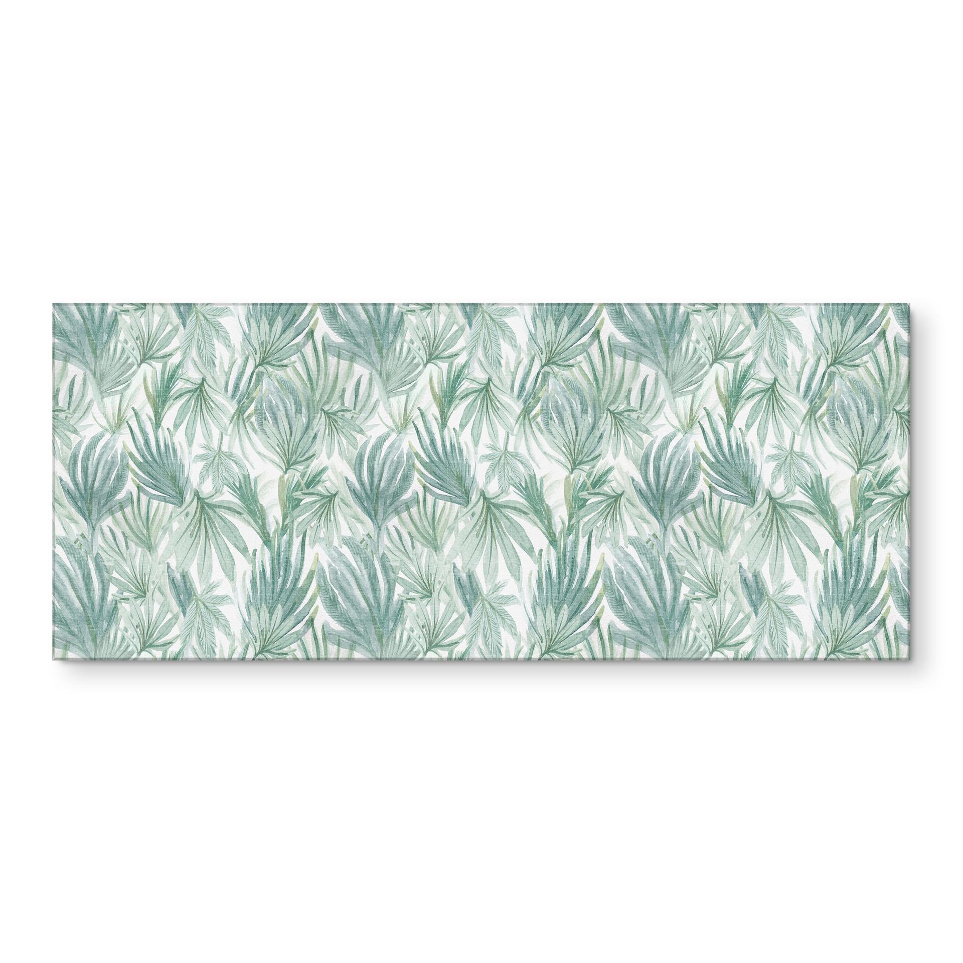 Tropische Keukenachterwand met palmbladeren in de jungle - Bloomery Decor