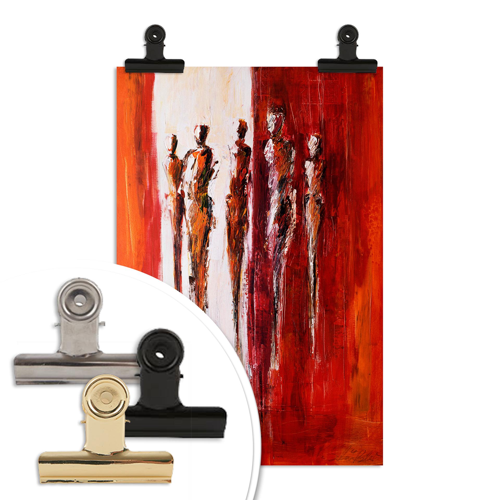 Poster Schüßler - Cinque figure in rosso
