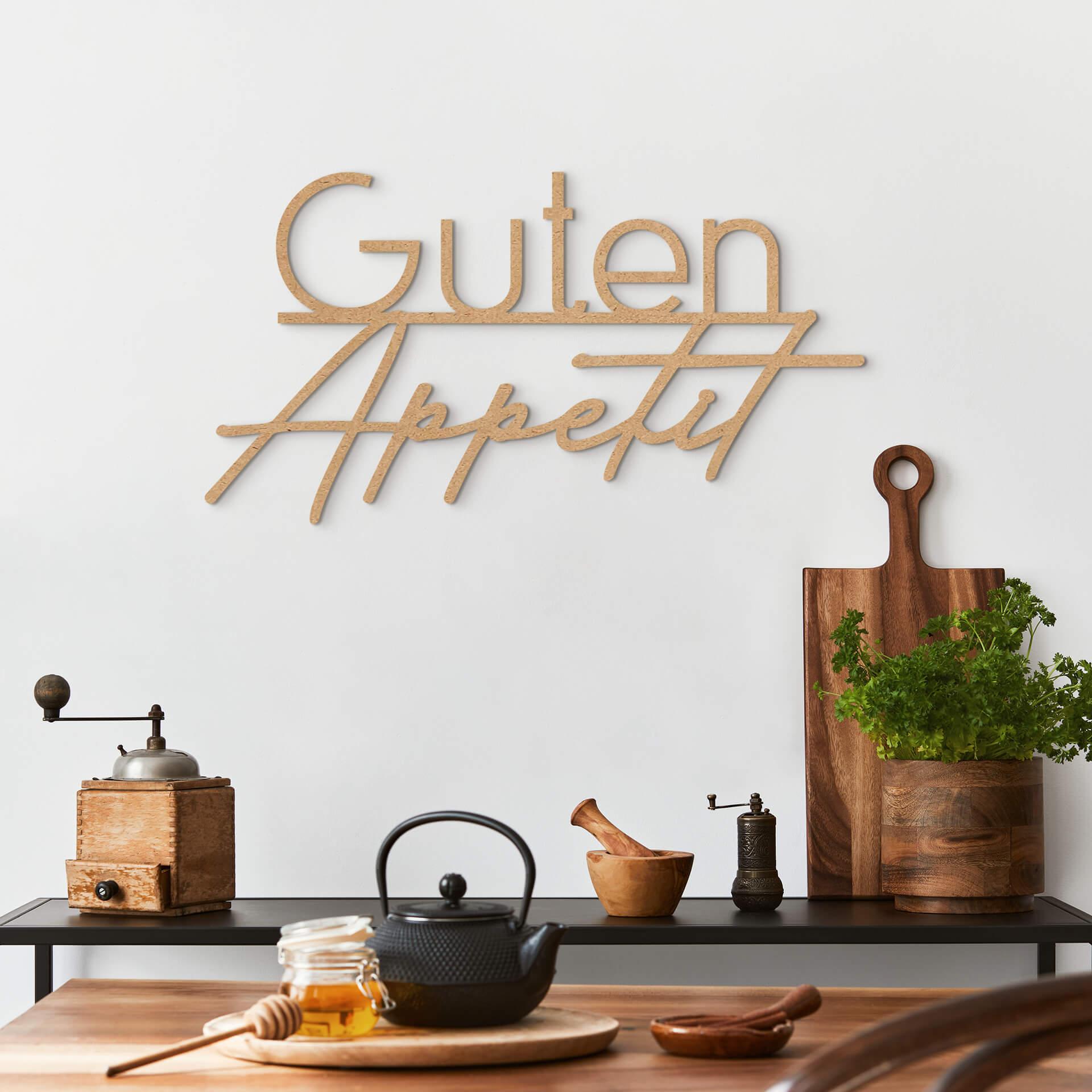Küchenspruch Guten Appetit - MDF Natur Deko