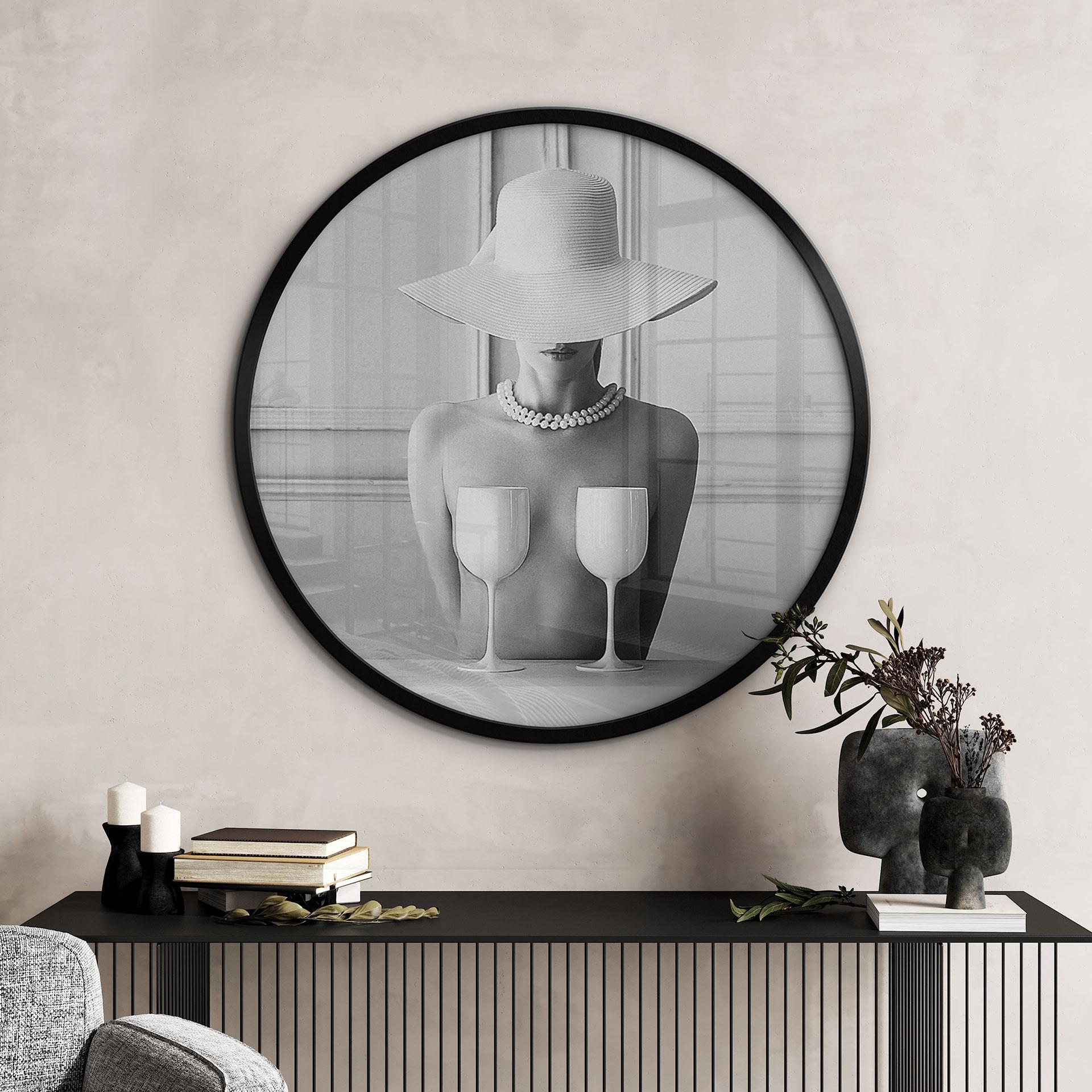 Plakat kvinde med champagneglas - Bolgov - Runde